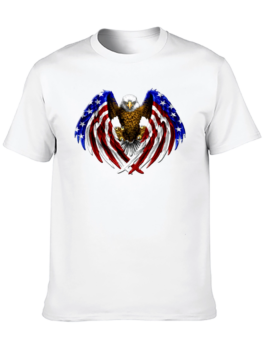 American Eagle Flag Graphic Print Mens Black T-Shirt