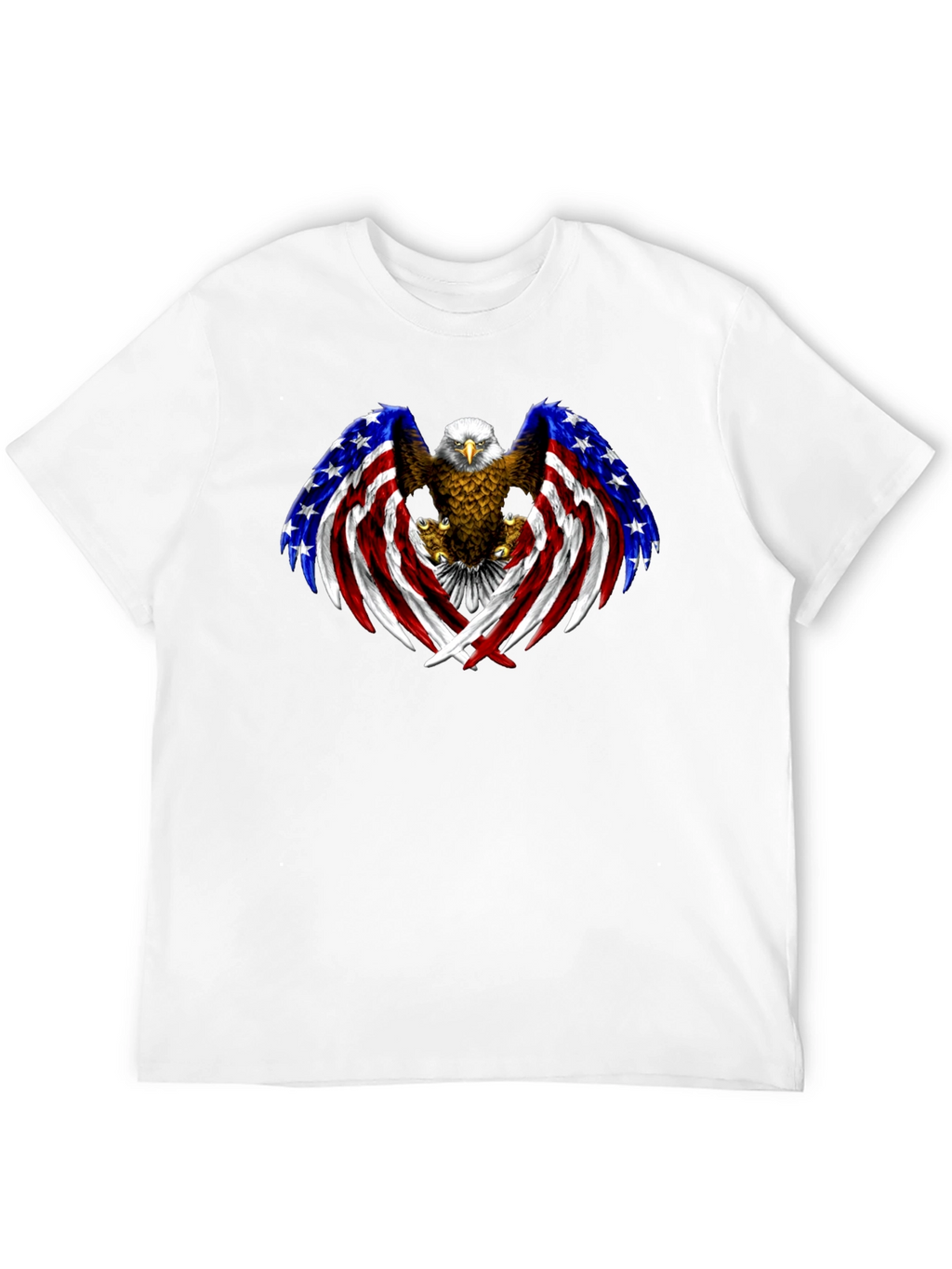 American Eagle Flag Graphic Print Mens Black T-Shirt