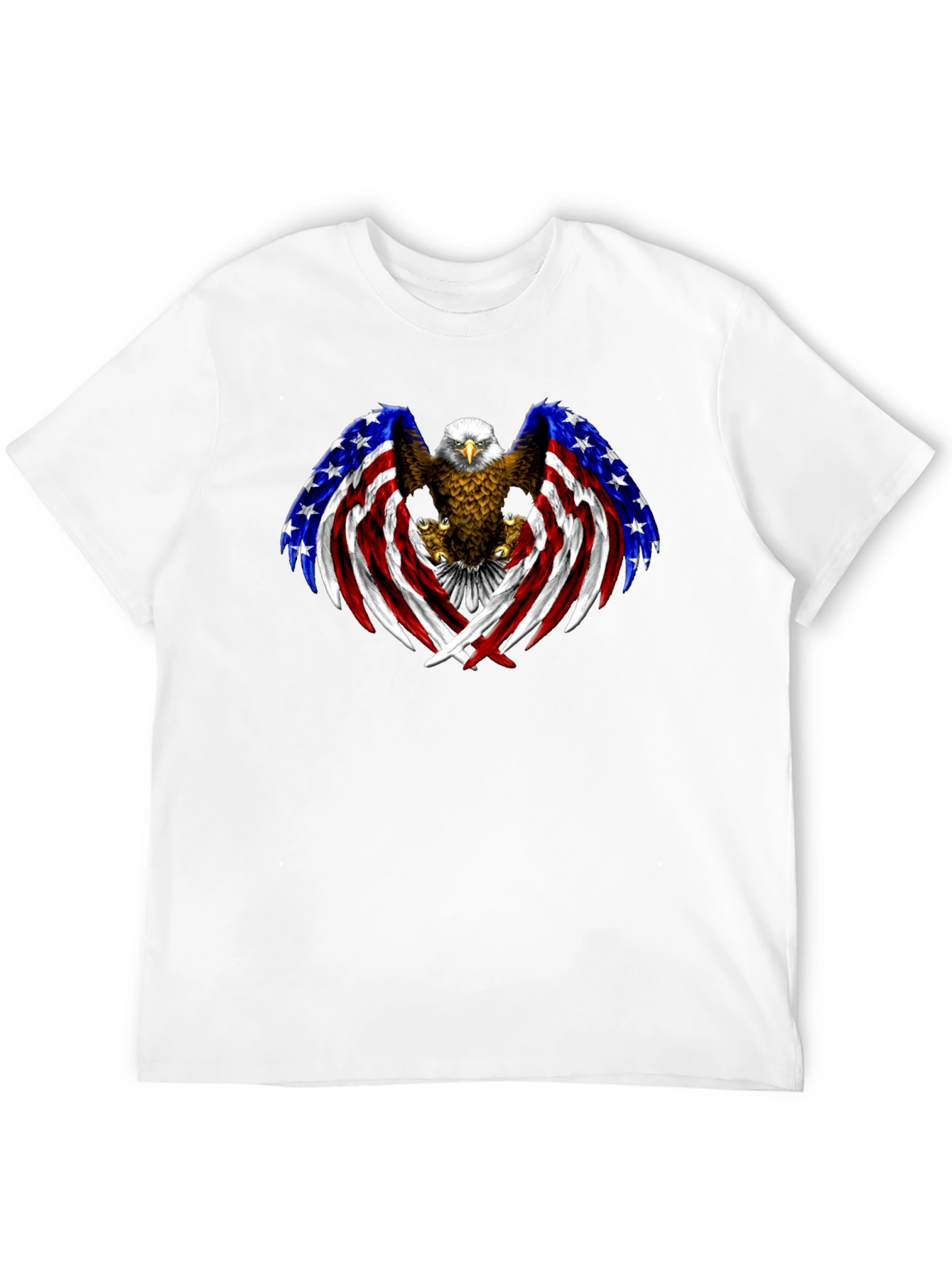 American Eagle Flag Graphic Print Mens Black T-Shirt