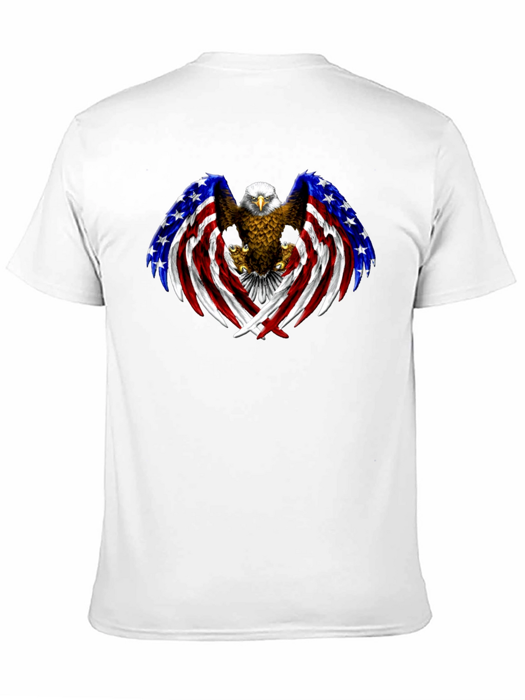 American Eagle Flag Graphic Print Mens Black T-Shirt
