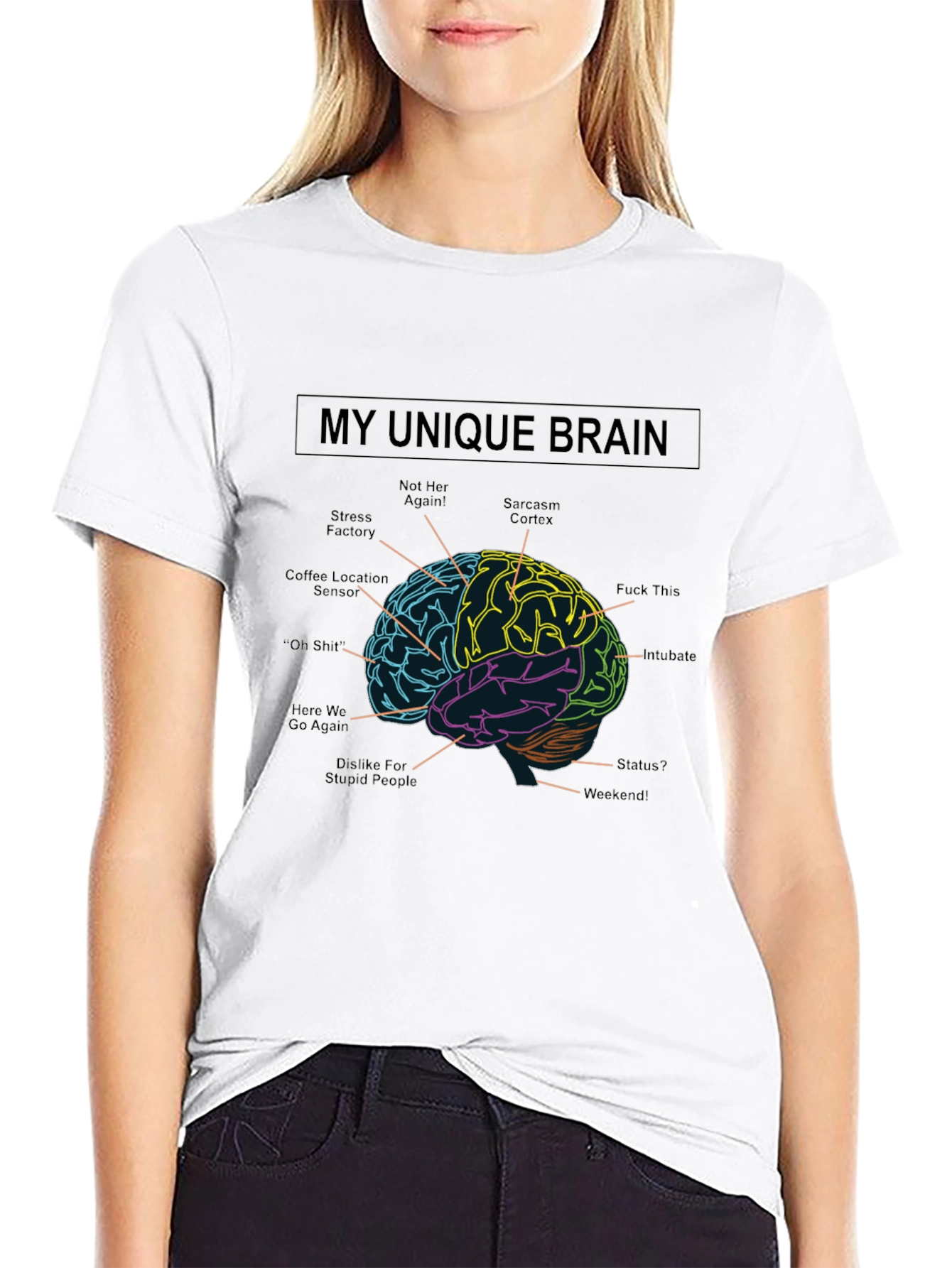 My Unique Brain Graphic Tee - Sarcasm T-Shirt