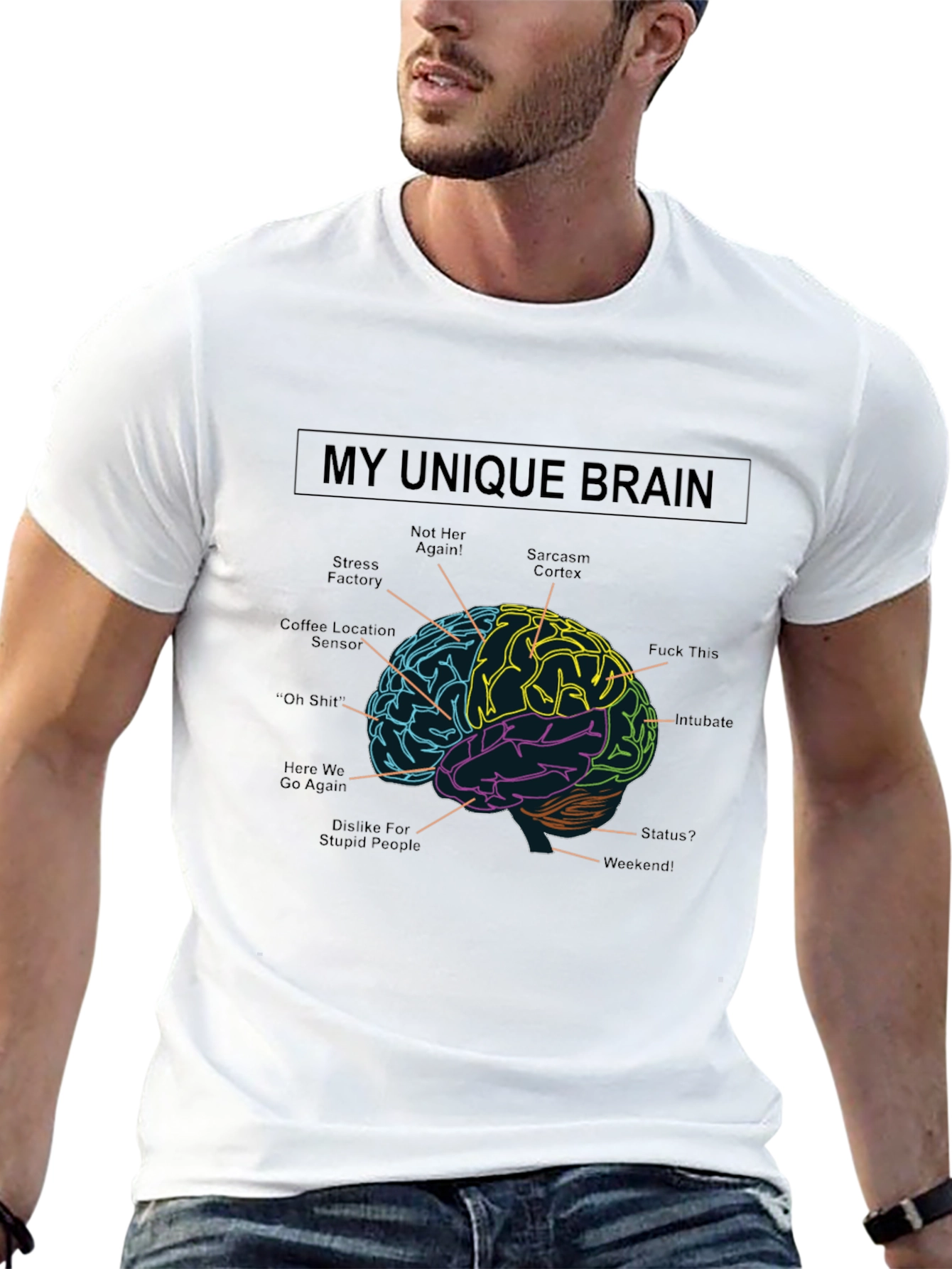 My Unique Brain Graphic Tee - Sarcasm T-Shirt