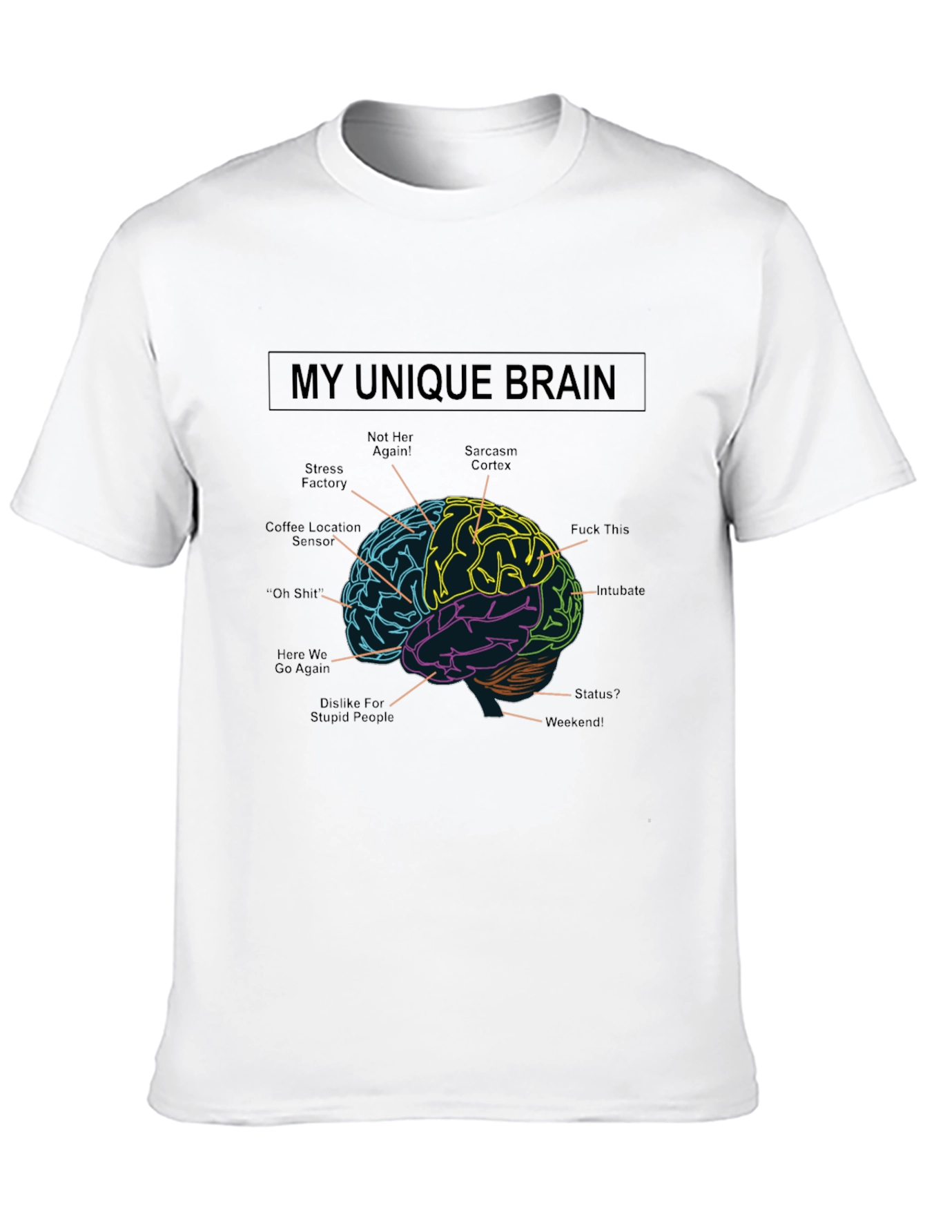 My Unique Brain Graphic Tee - Sarcasm T-Shirt