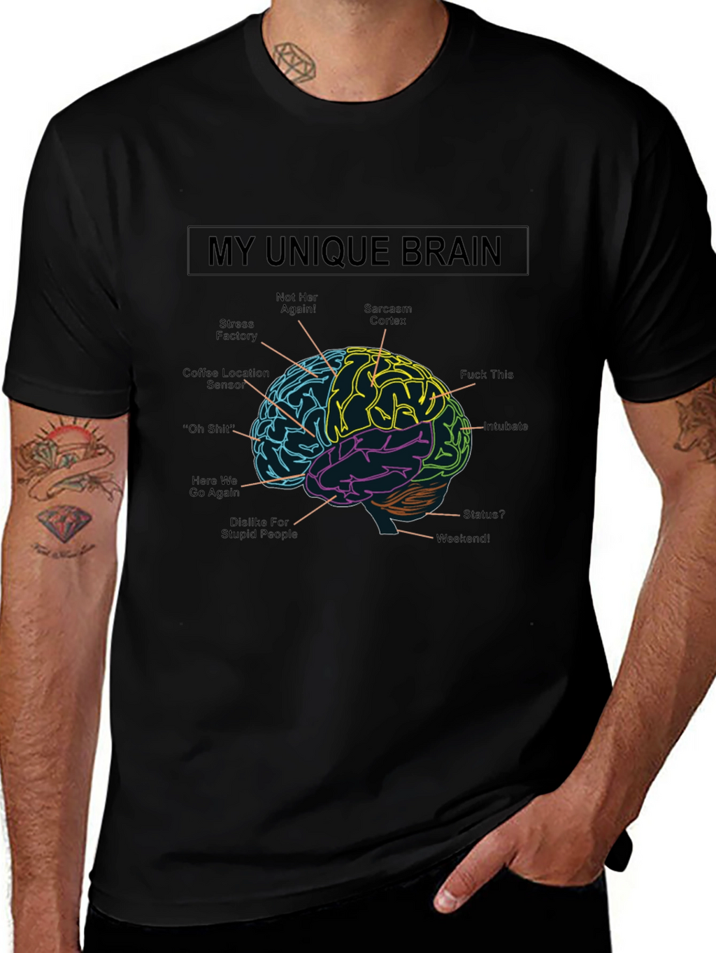 My Unique Brain Graphic Tee - Sarcasm T-Shirt