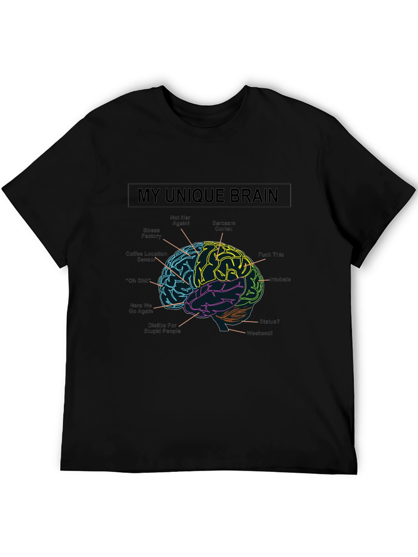 My Unique Brain Graphic Tee - Sarcasm T-Shirt