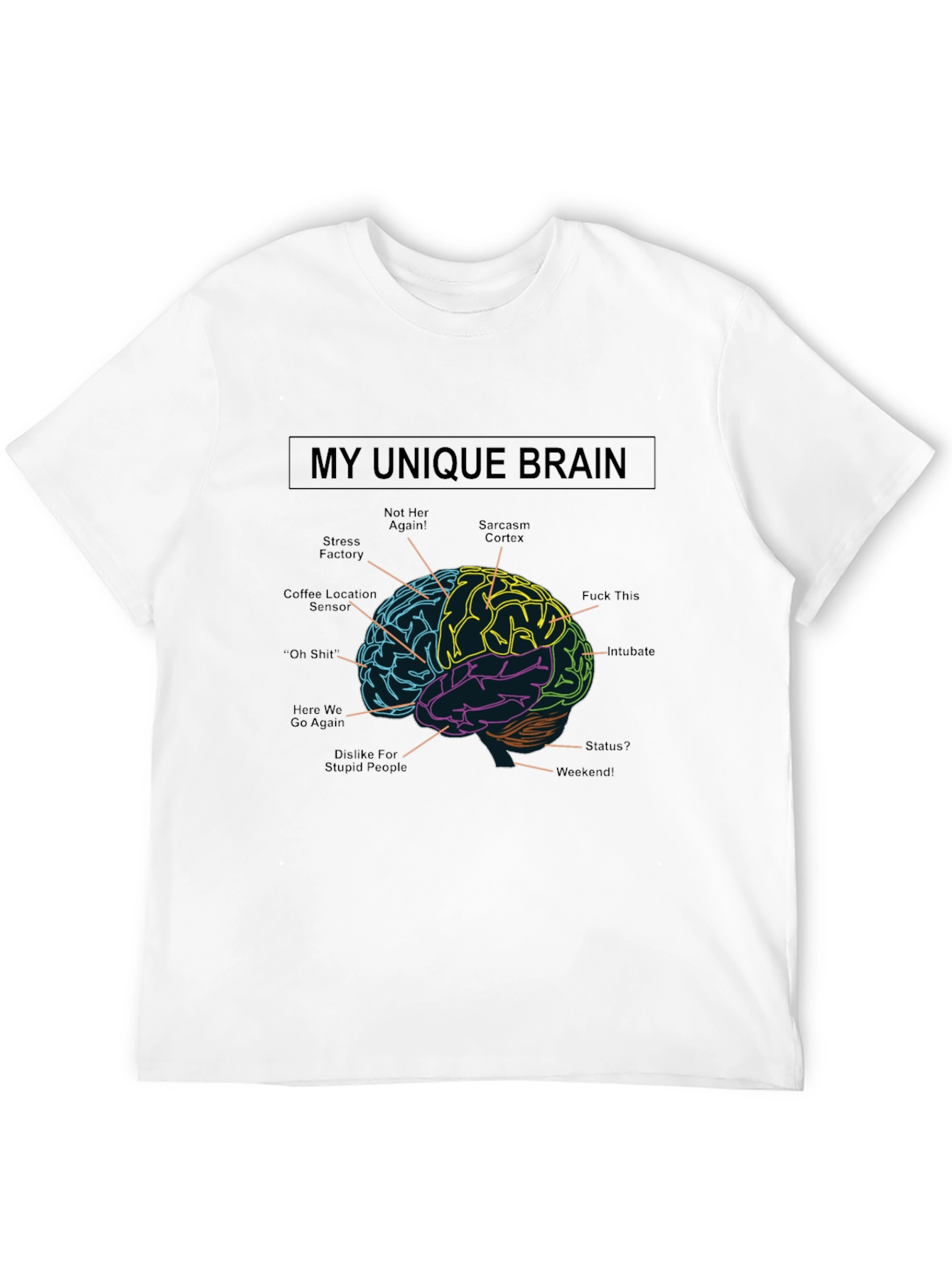My Unique Brain Graphic Tee - Sarcasm T-Shirt