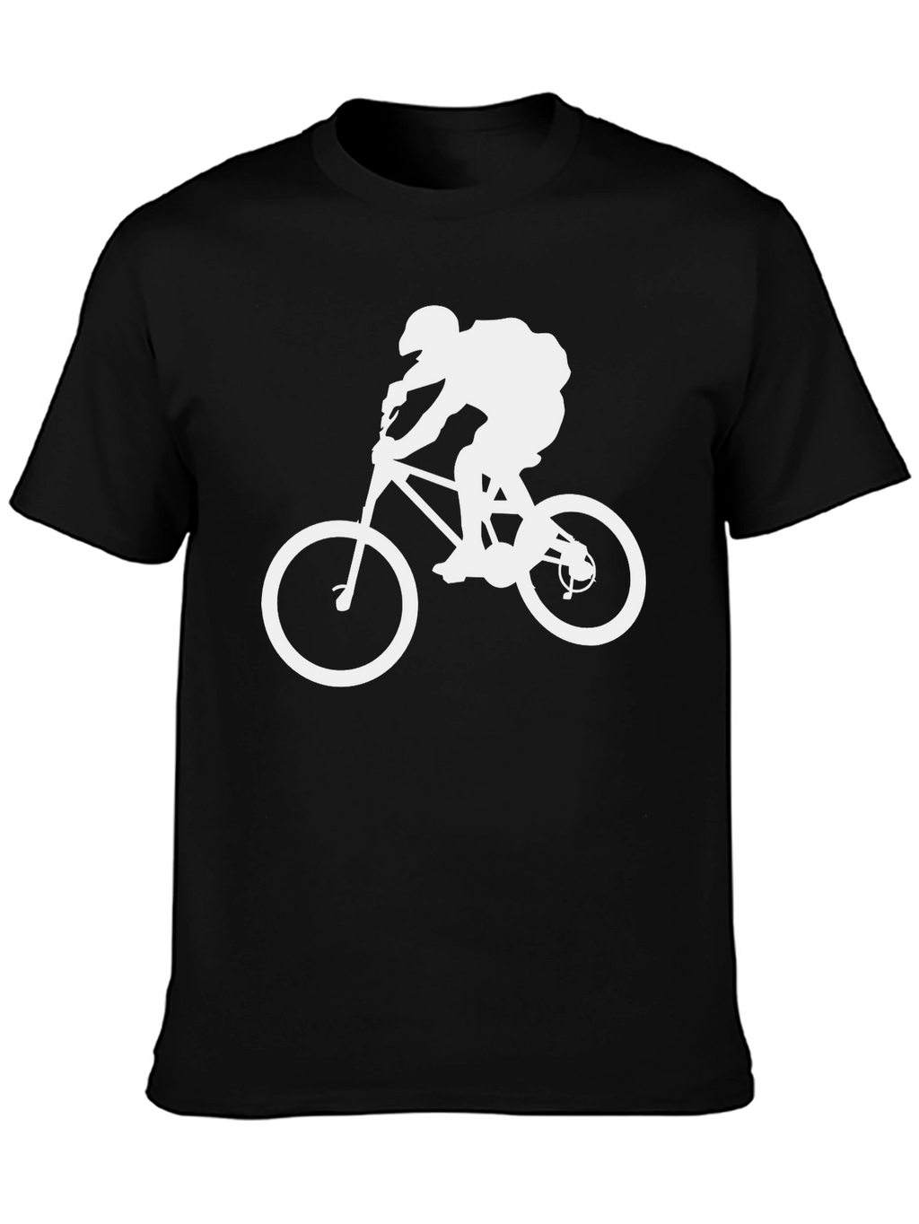 Mountain Biker Graphic Tee - Black Cotton Shirt