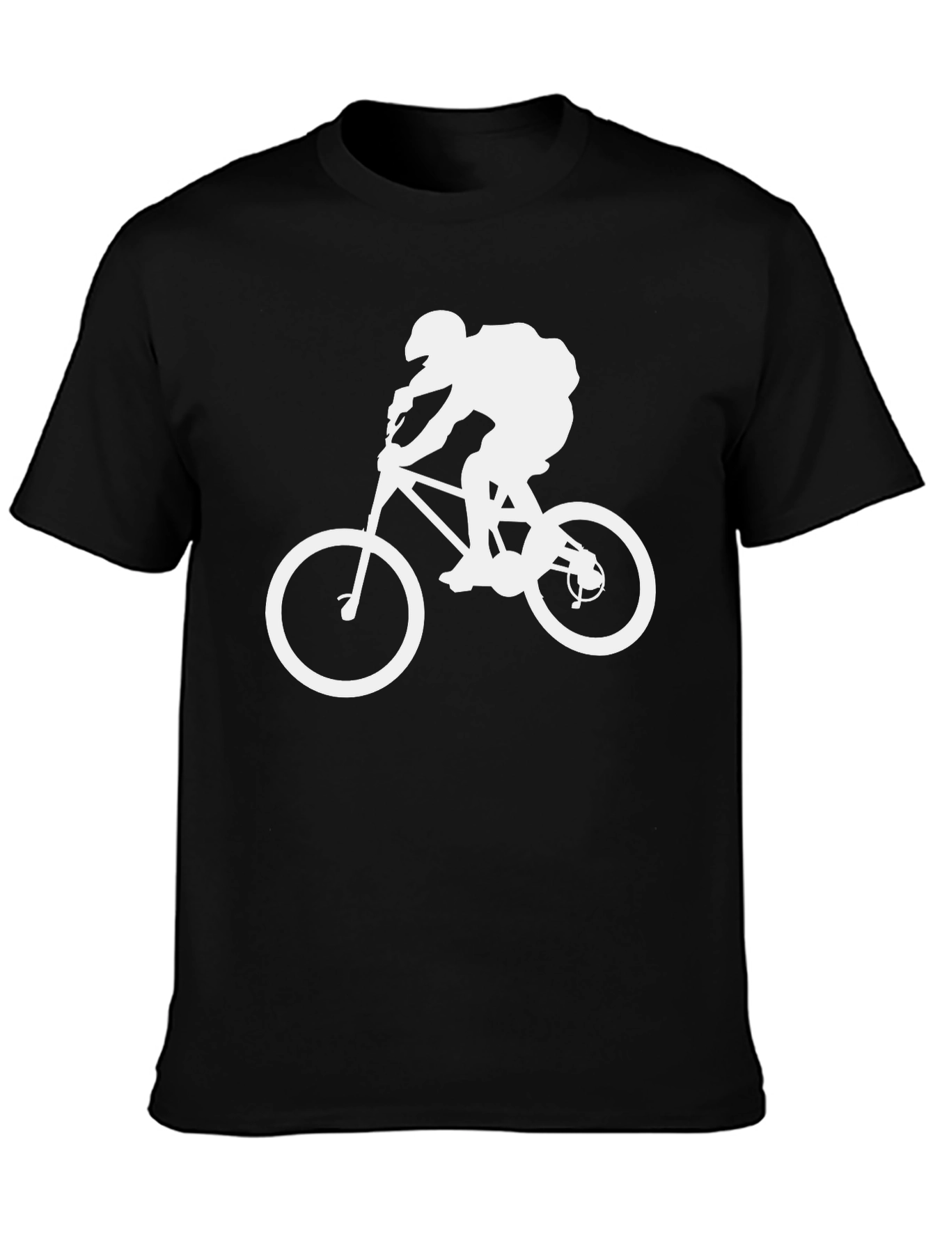 Mountain Biker Graphic Tee - Black Cotton Shirt