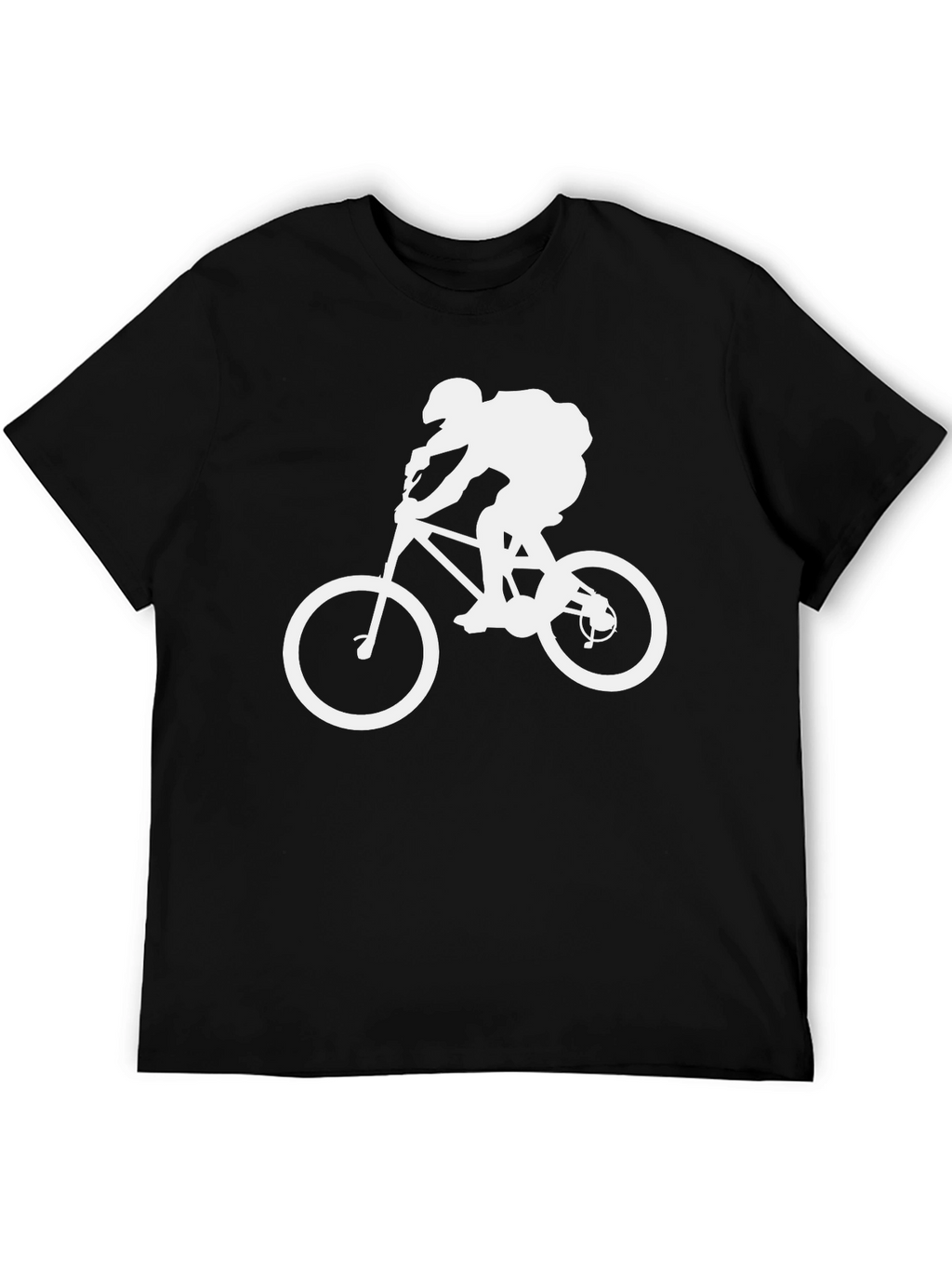 Mountain Biker Graphic Tee - Black Cotton Shirt