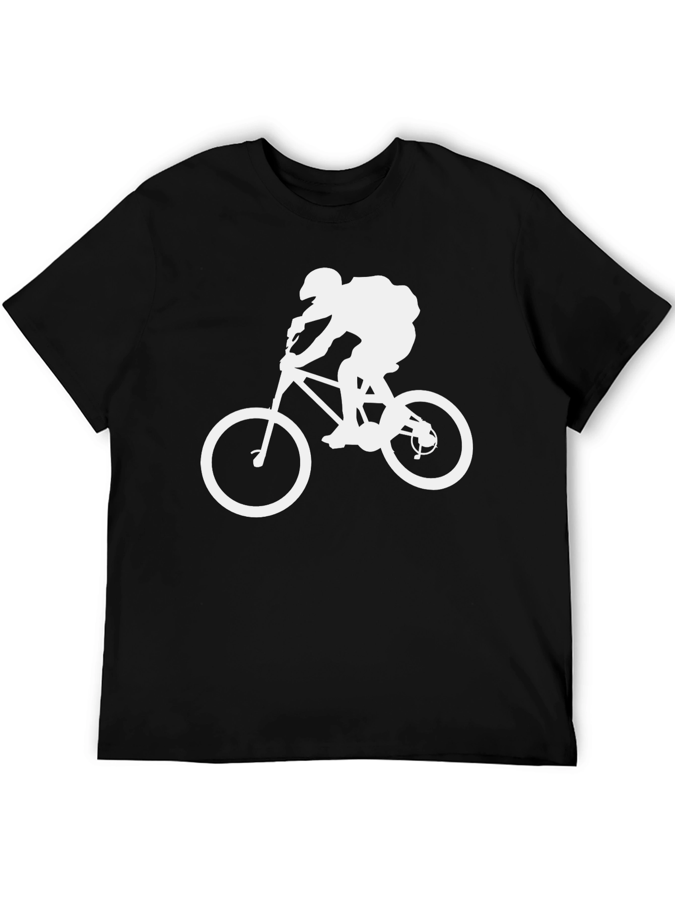Mountain Biker Graphic Tee - Black Cotton Shirt