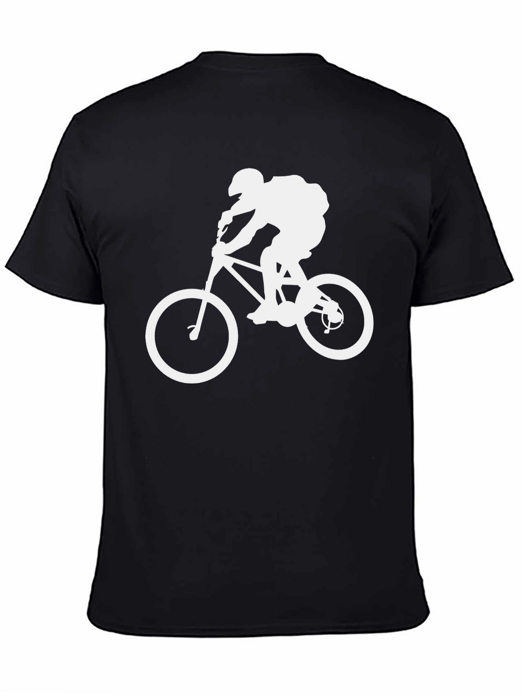 Mountain Biker Graphic Tee - Black Cotton Shirt