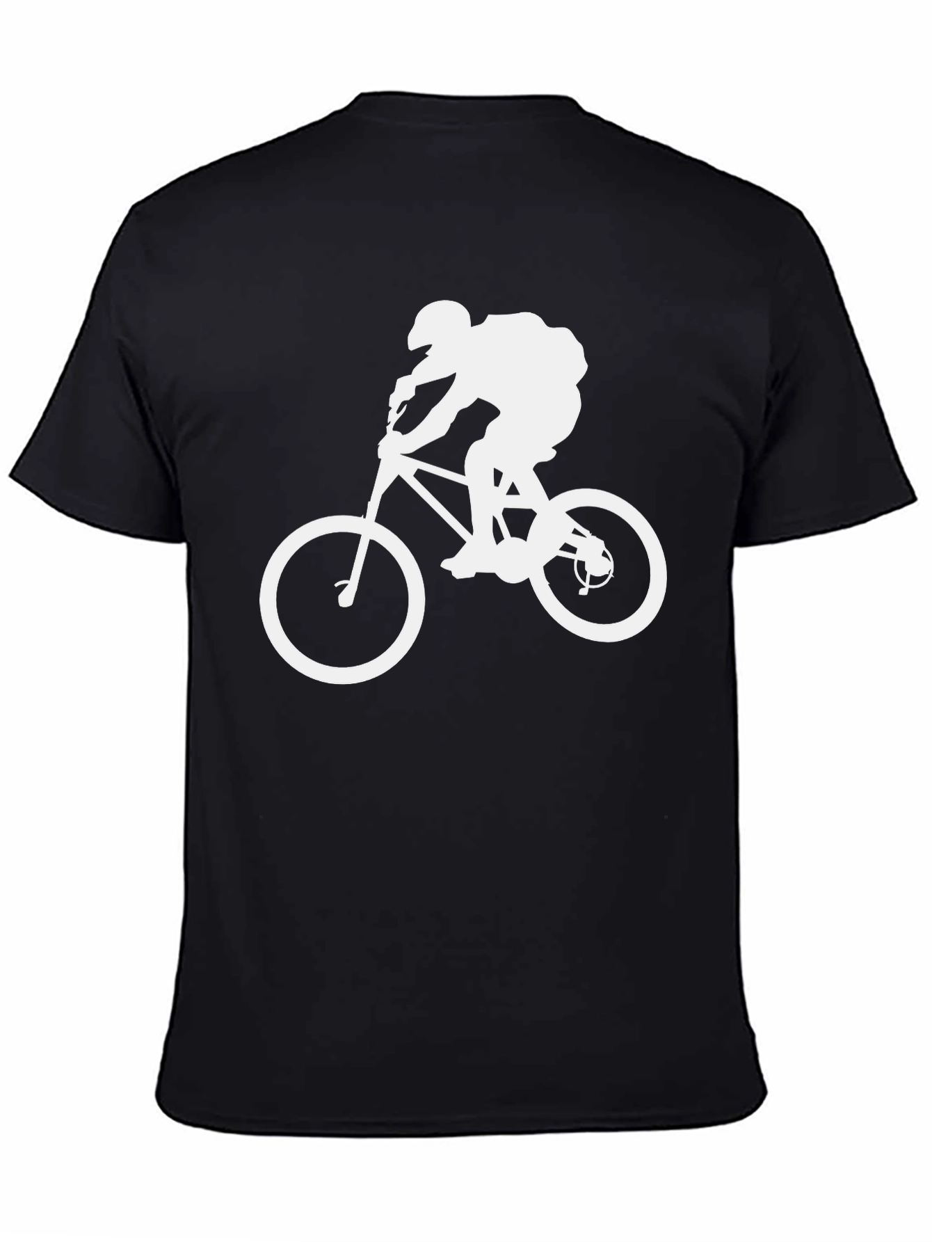 Mountain Biker Graphic Tee - Black Cotton Shirt