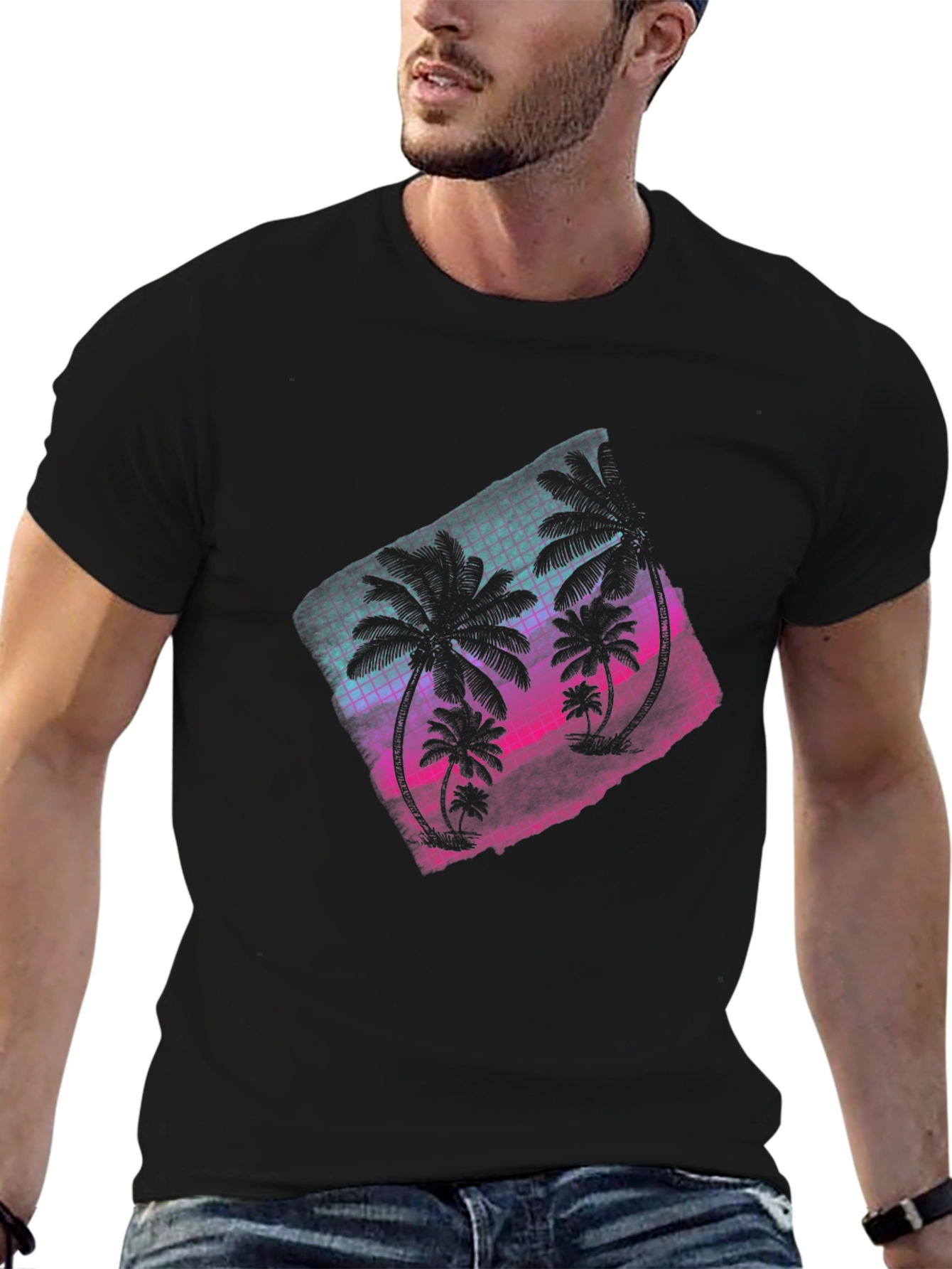 Retro Palm Tee - Black T-Shirt