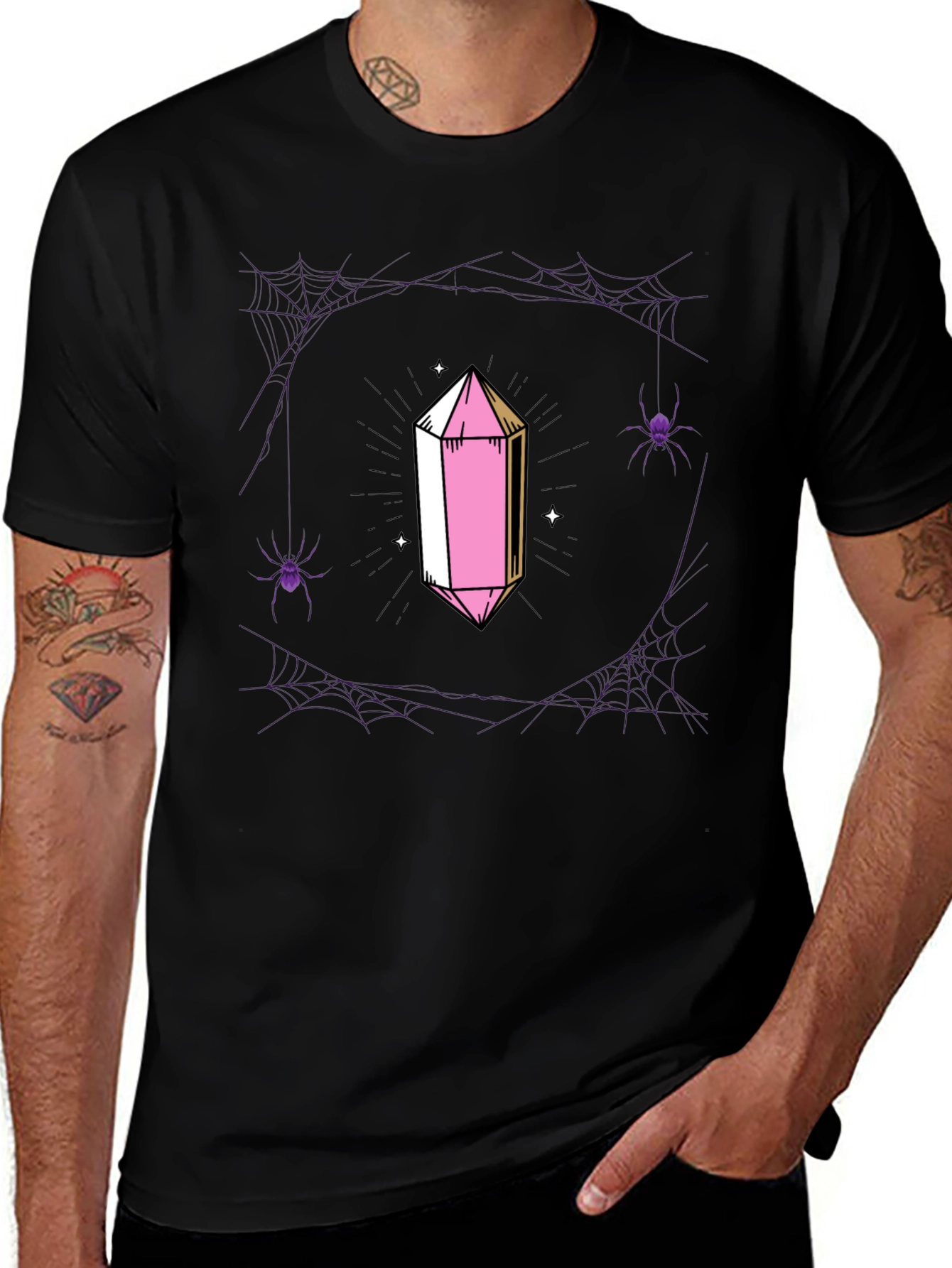 Crystal & Spiderweb Graphic T-Shirt