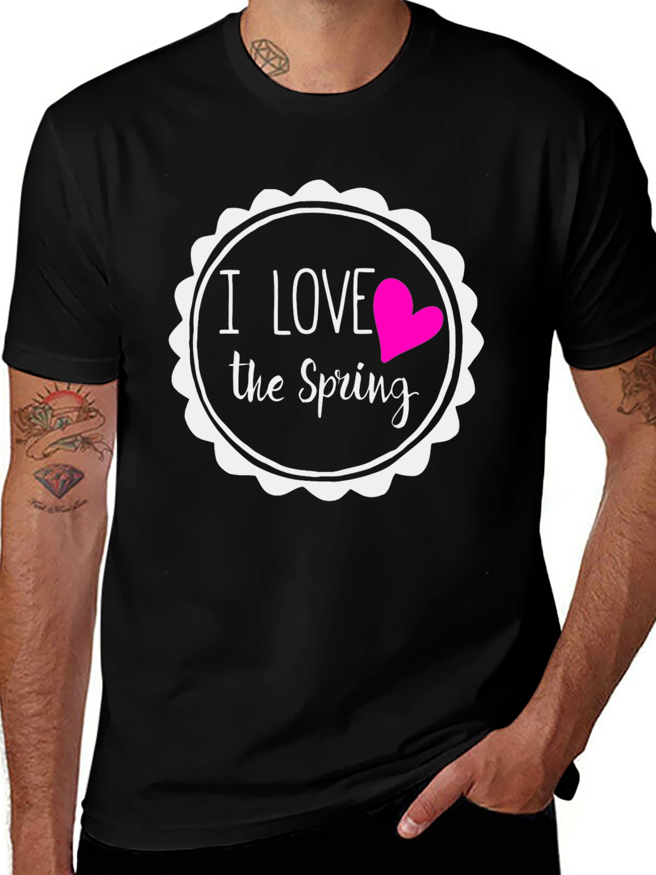 I Love the Spring Black T-Shirt