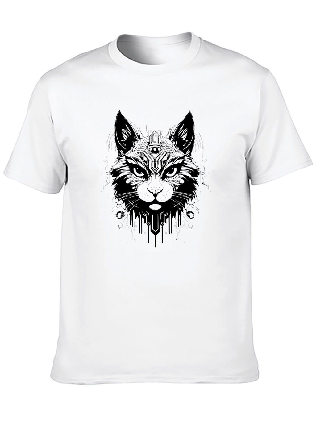 Mystic Cat Graphic Black T-Shirt