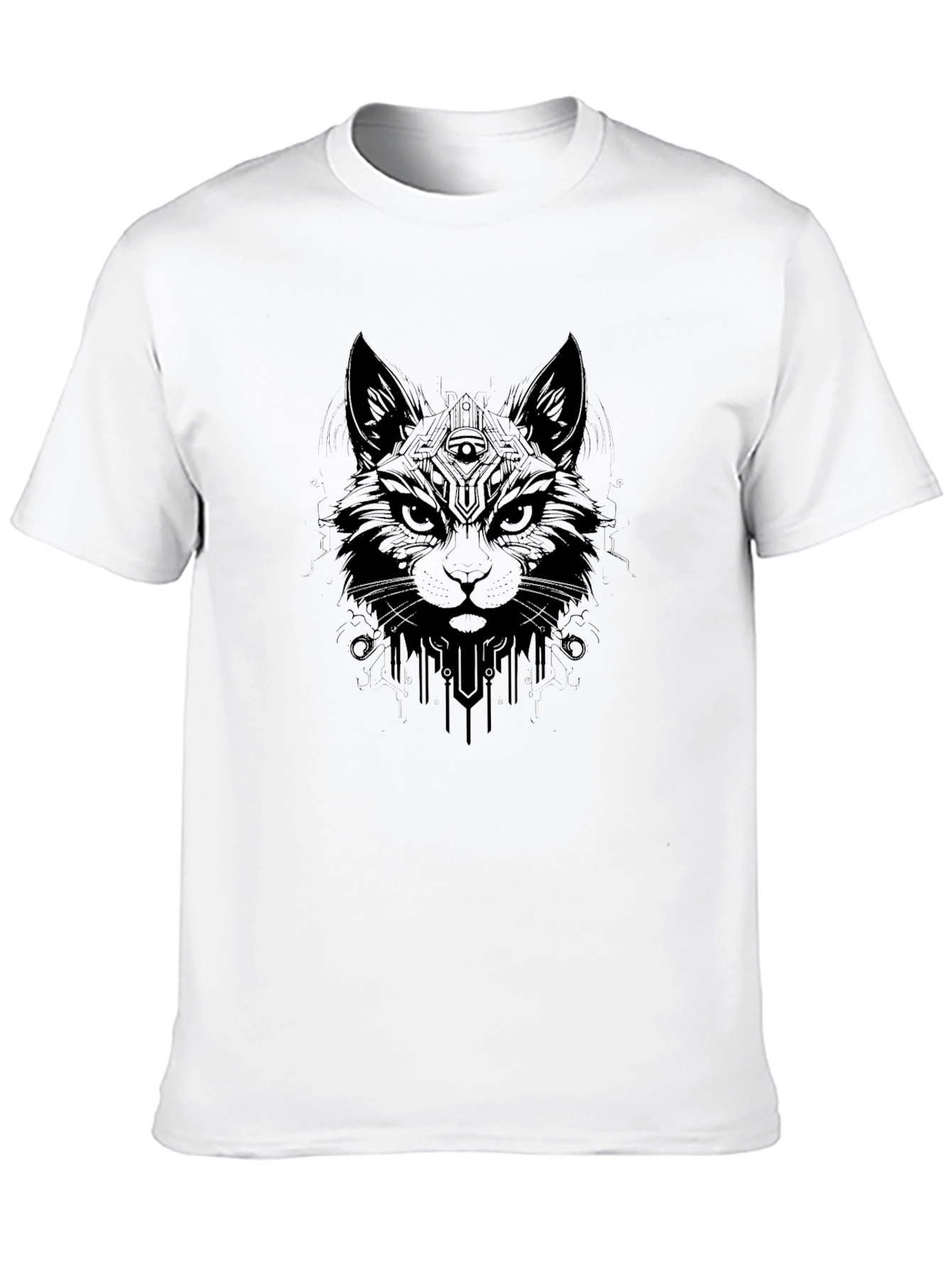 Mystic Cat Graphic Black T-Shirt