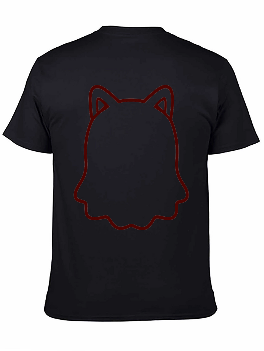 Unique Cat Outline Black T-Shirt