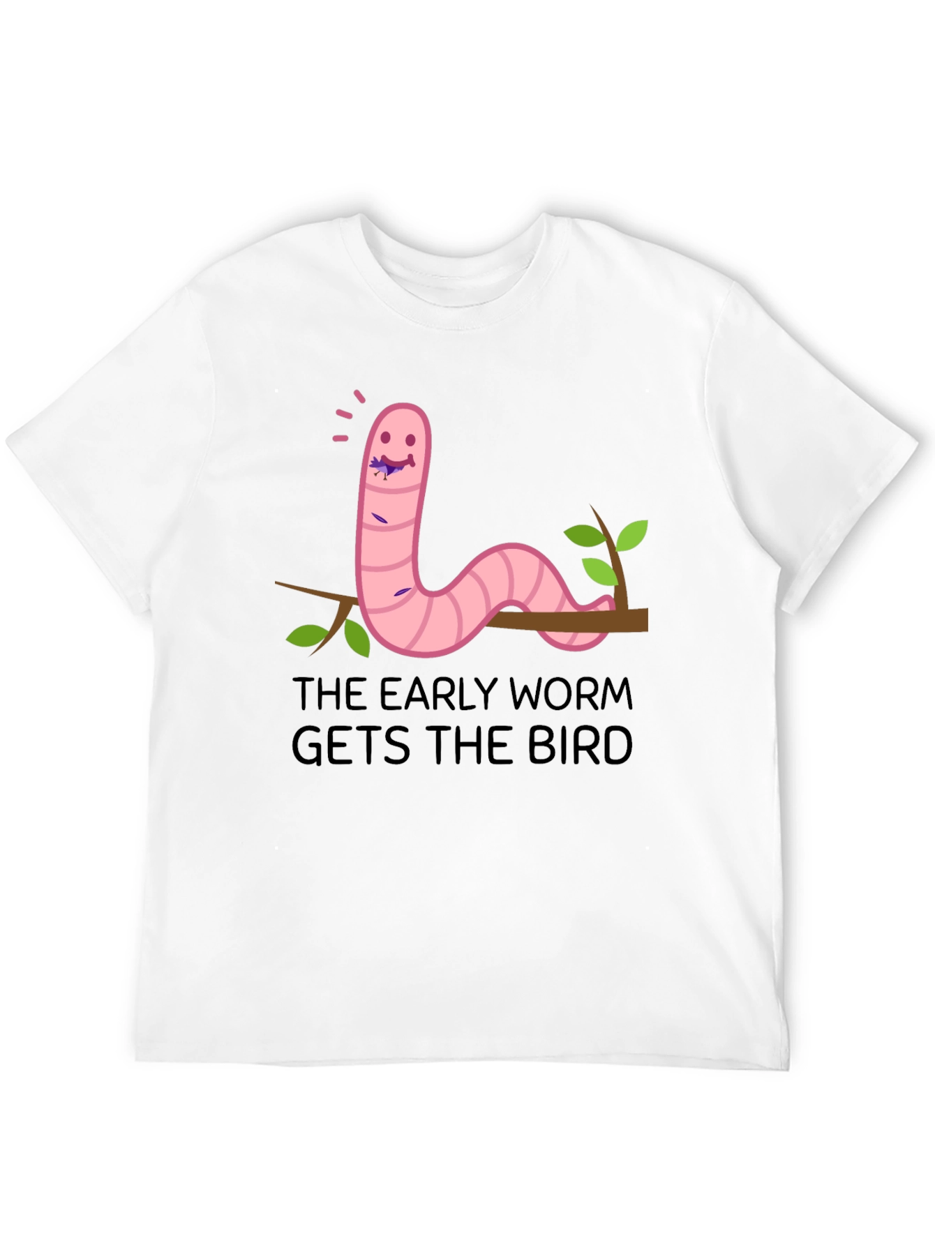 Early Worm T-Shirt - Funny Cartoon Graphic Tee