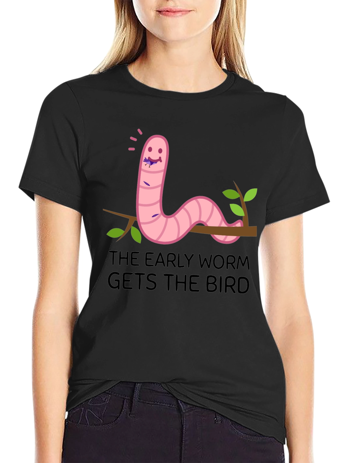 Early Worm T-Shirt - Funny Cartoon Graphic Tee