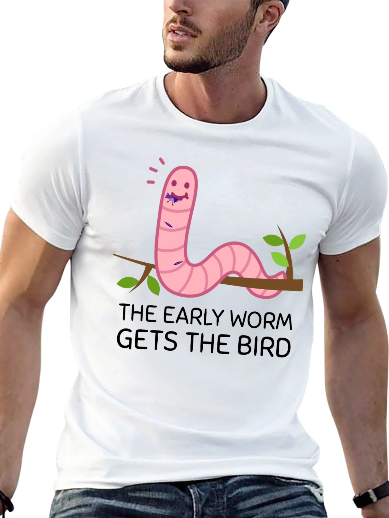 Early Worm T-Shirt - Funny Cartoon Graphic Tee