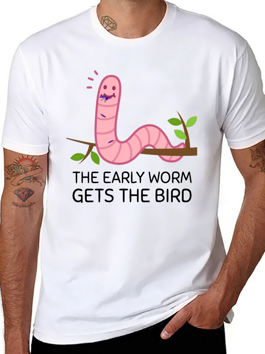 Early Worm T-Shirt - Funny Cartoon Graphic Tee
