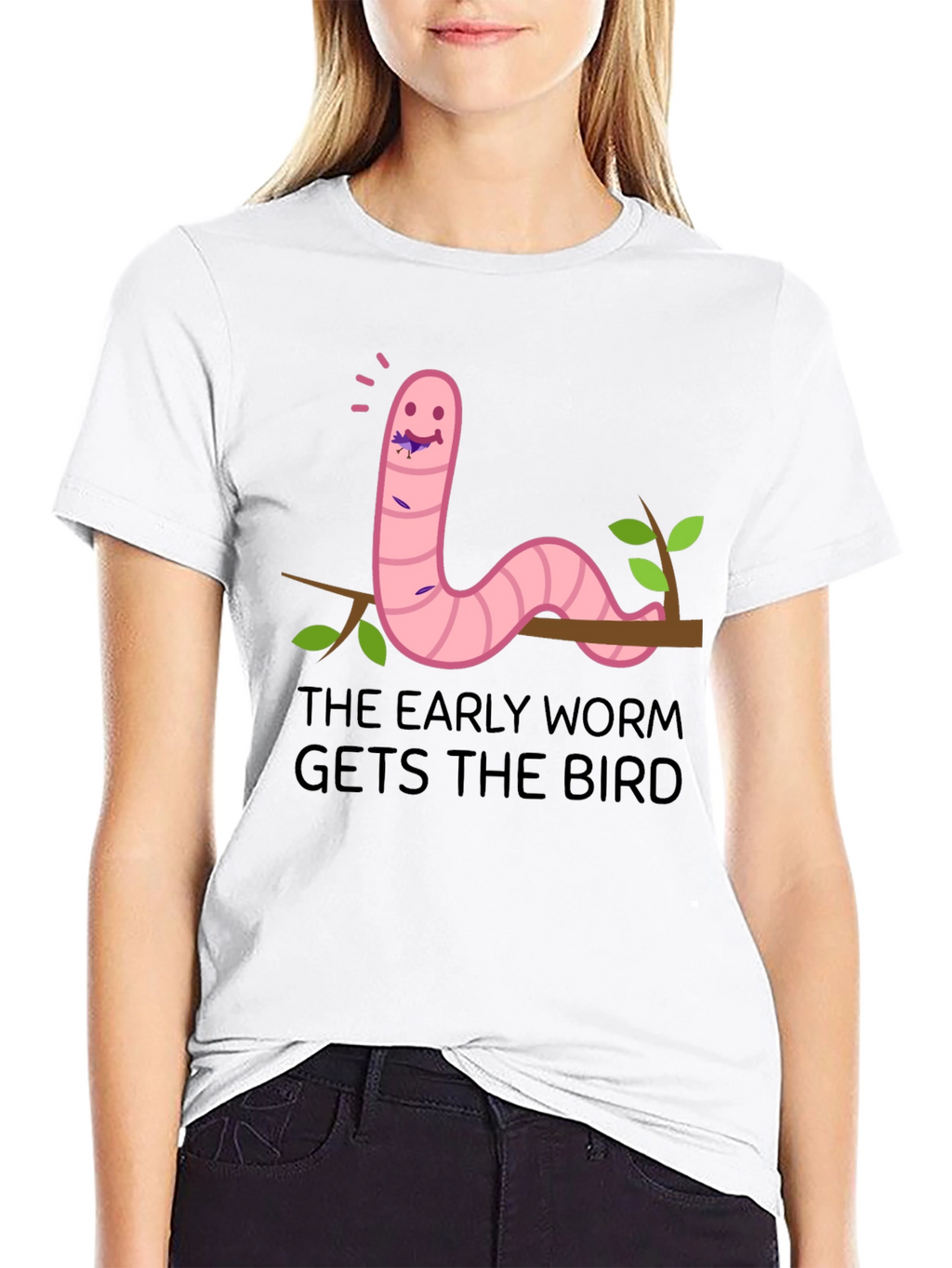 Early Worm T-Shirt - Funny Cartoon Graphic Tee