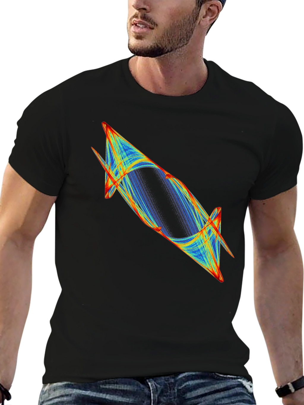 Abstract Graphic Tee - Modern Black T-Shirt