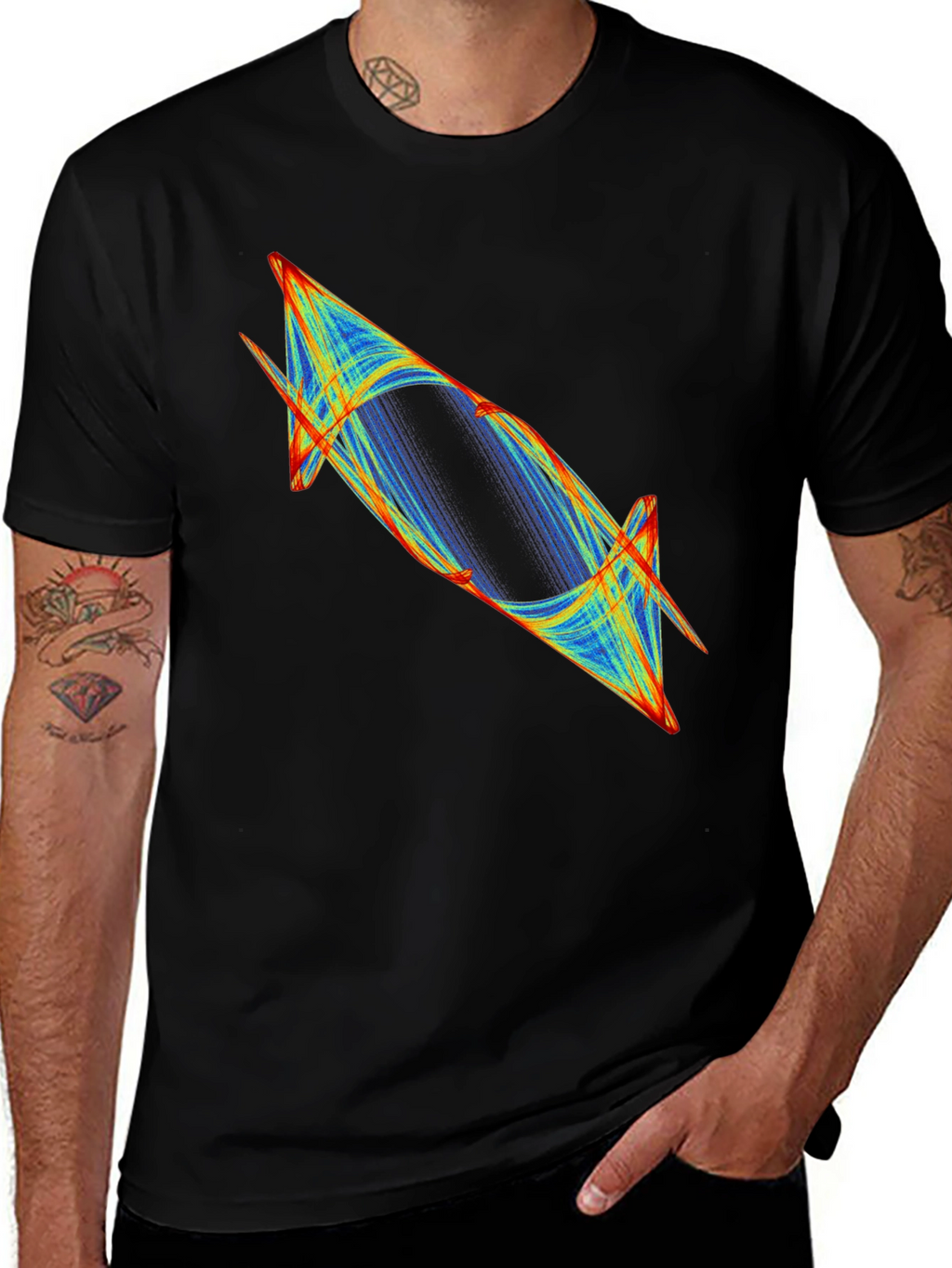 Abstract Graphic Tee - Modern Black T-Shirt