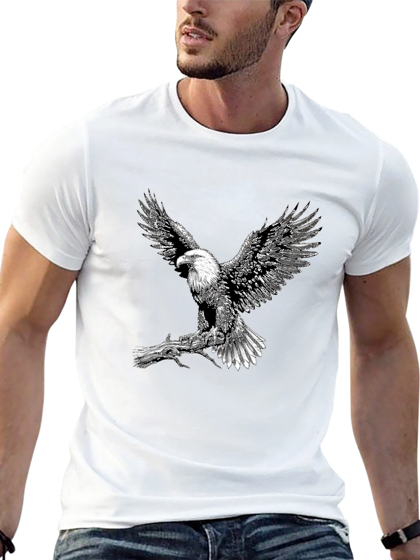 Eagle Graphic Tee - Black Short Sleeve
