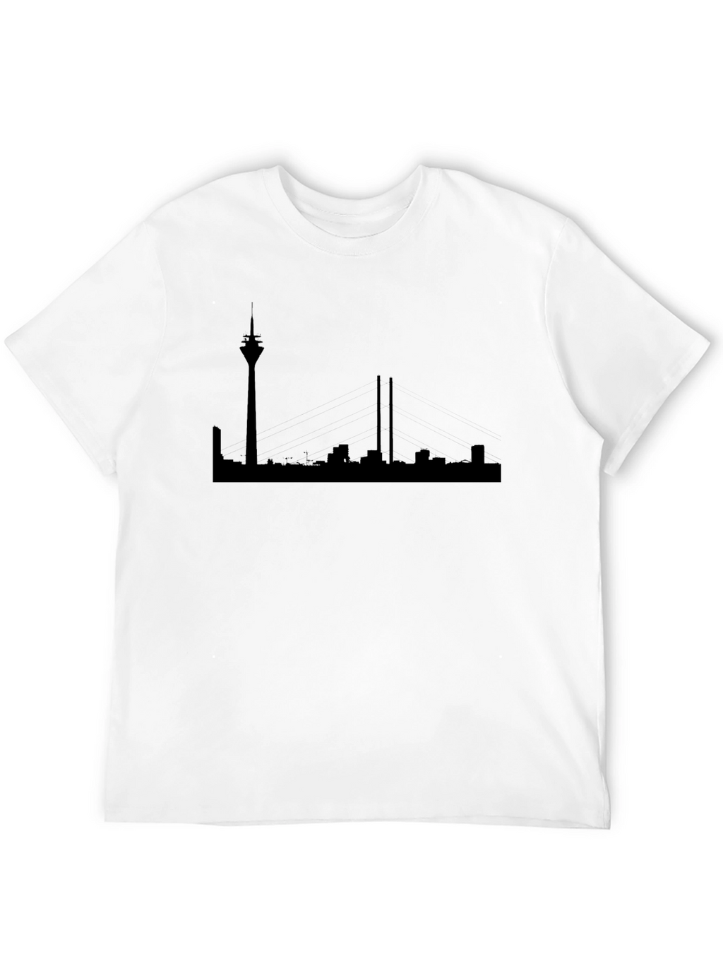 Dusseldorf Skyline T-Shirt - Black Silhouette Design