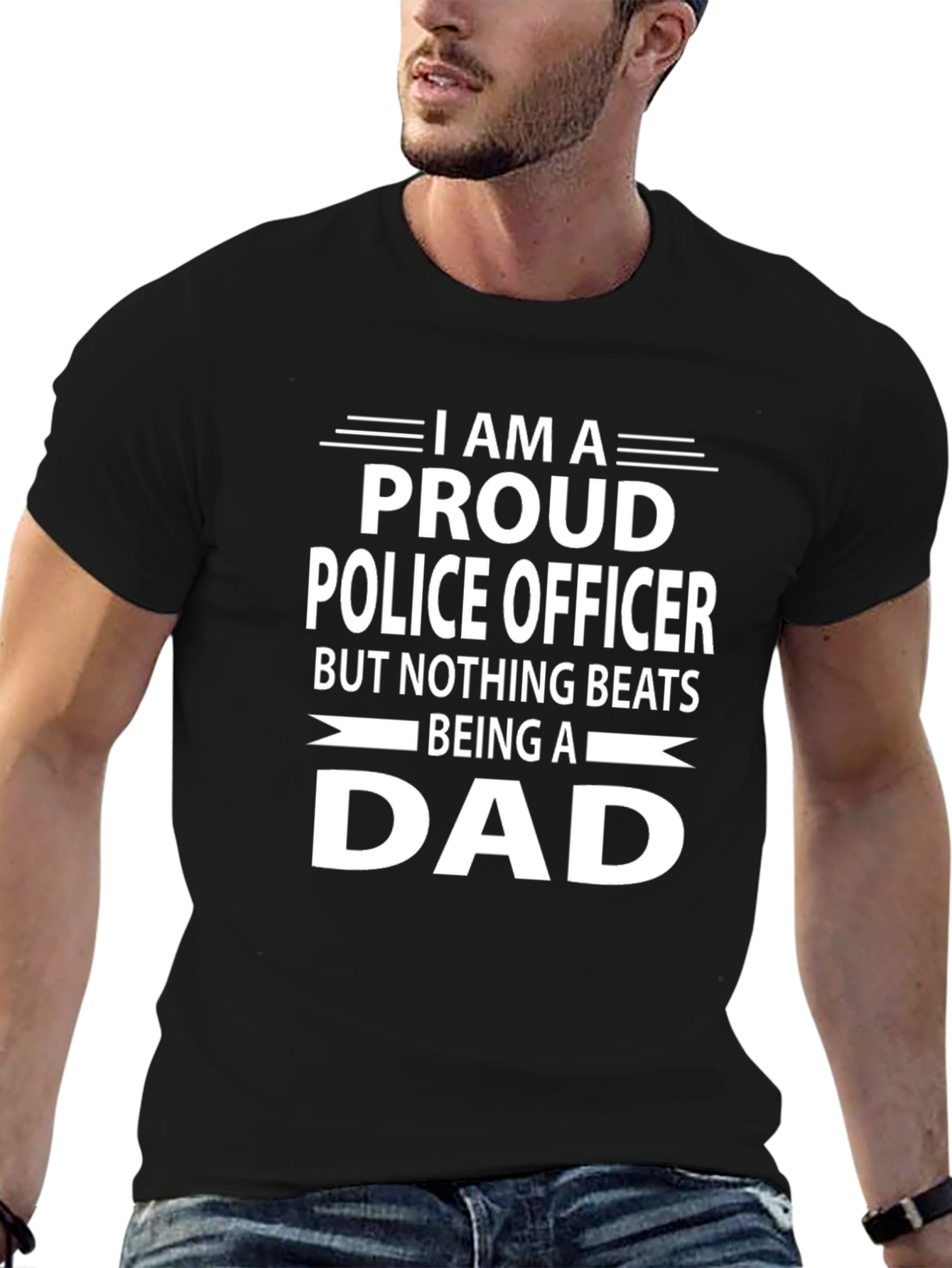 Proud Police Officer Dad T-Shirt - Fathers Day Gift