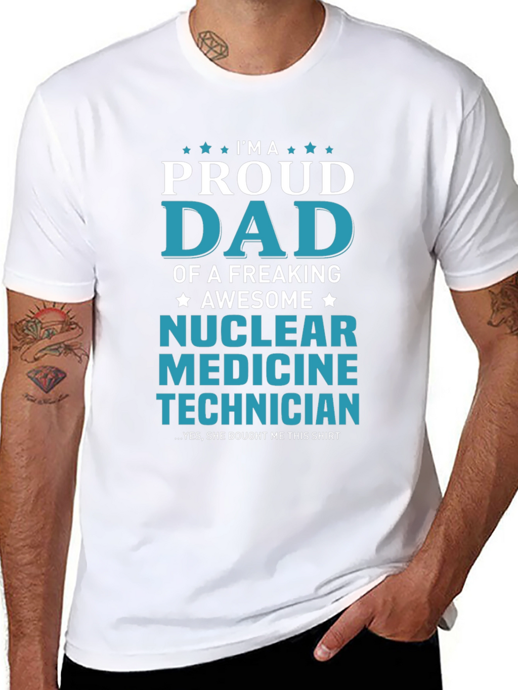 Proud Dad Nuclear Medicine Technician Graphic T-Shirt