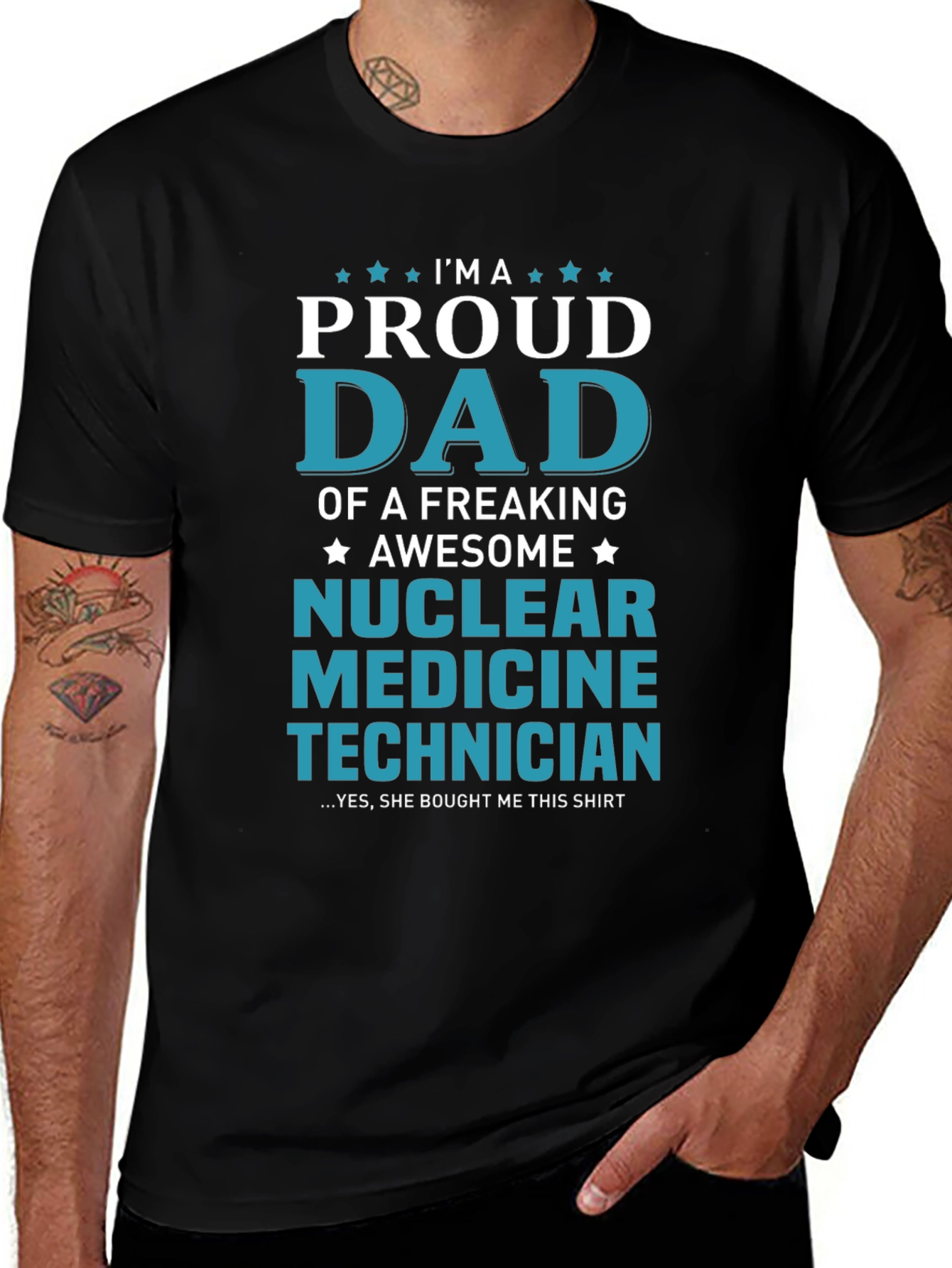 Proud Dad Nuclear Medicine Technician Graphic T-Shirt