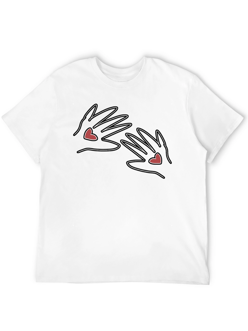 Heart Hands Graphic Tee - Black Cotton Comfort
