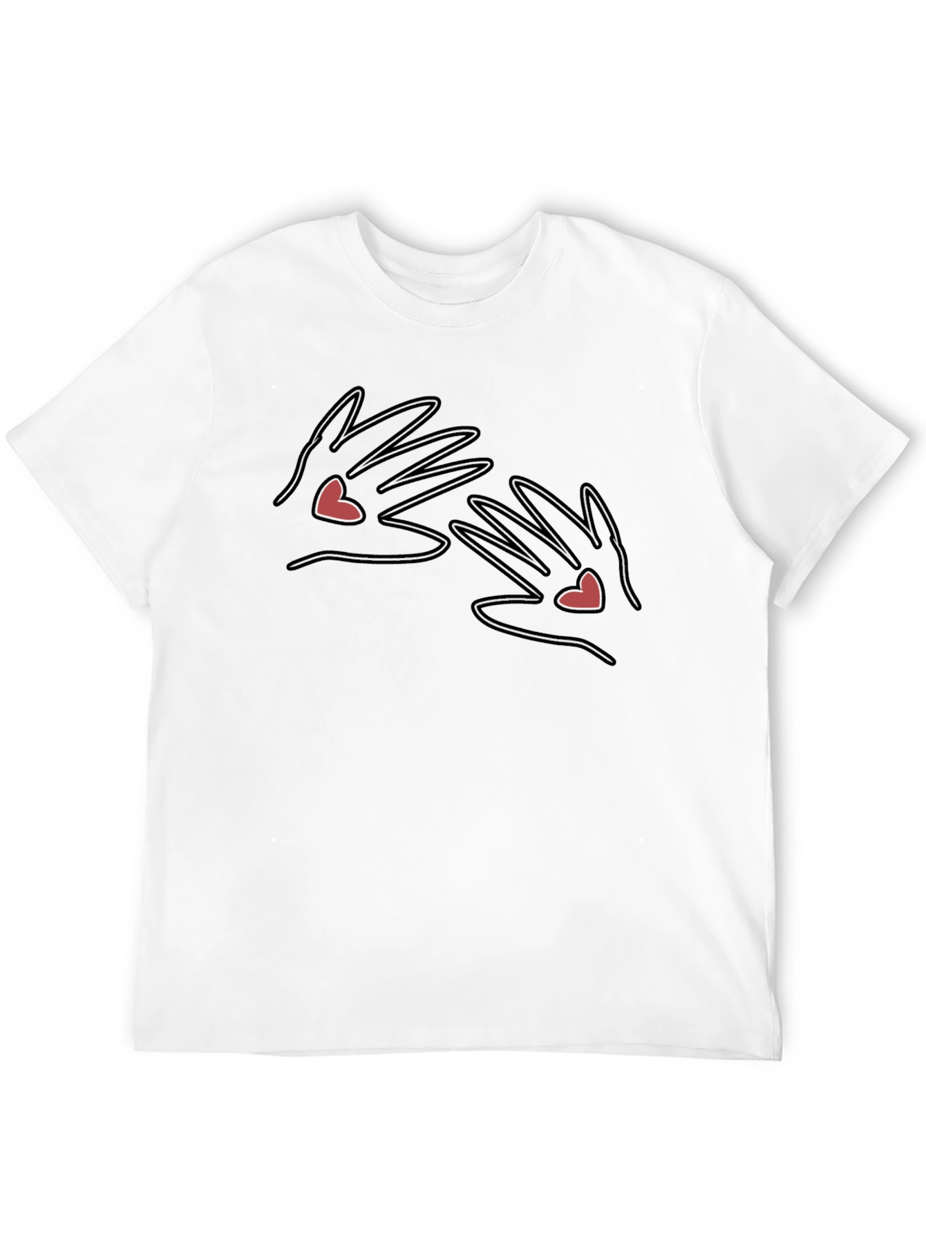 Heart Hands Graphic Tee - Black Cotton Comfort