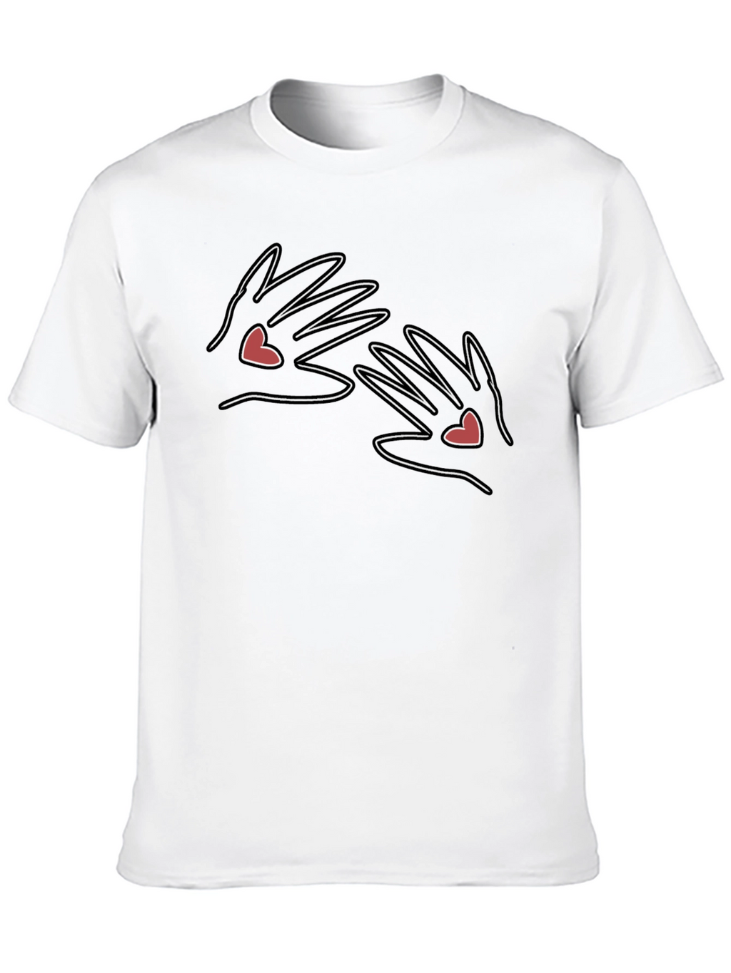 Heart Hands Graphic Tee - Black Cotton Comfort