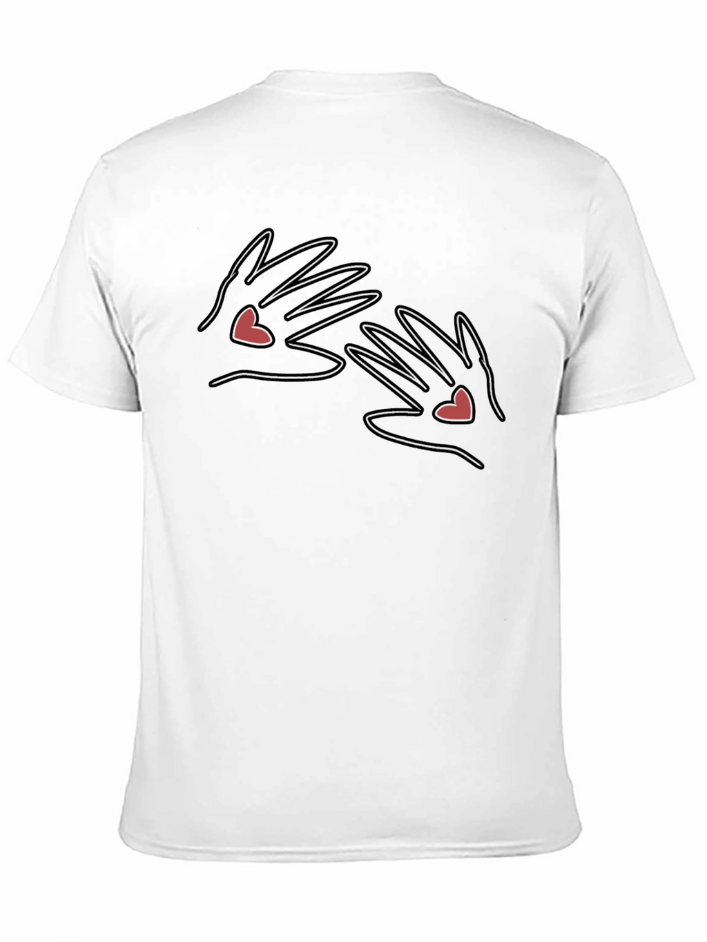 Heart Hands Graphic Tee - Black Cotton Comfort