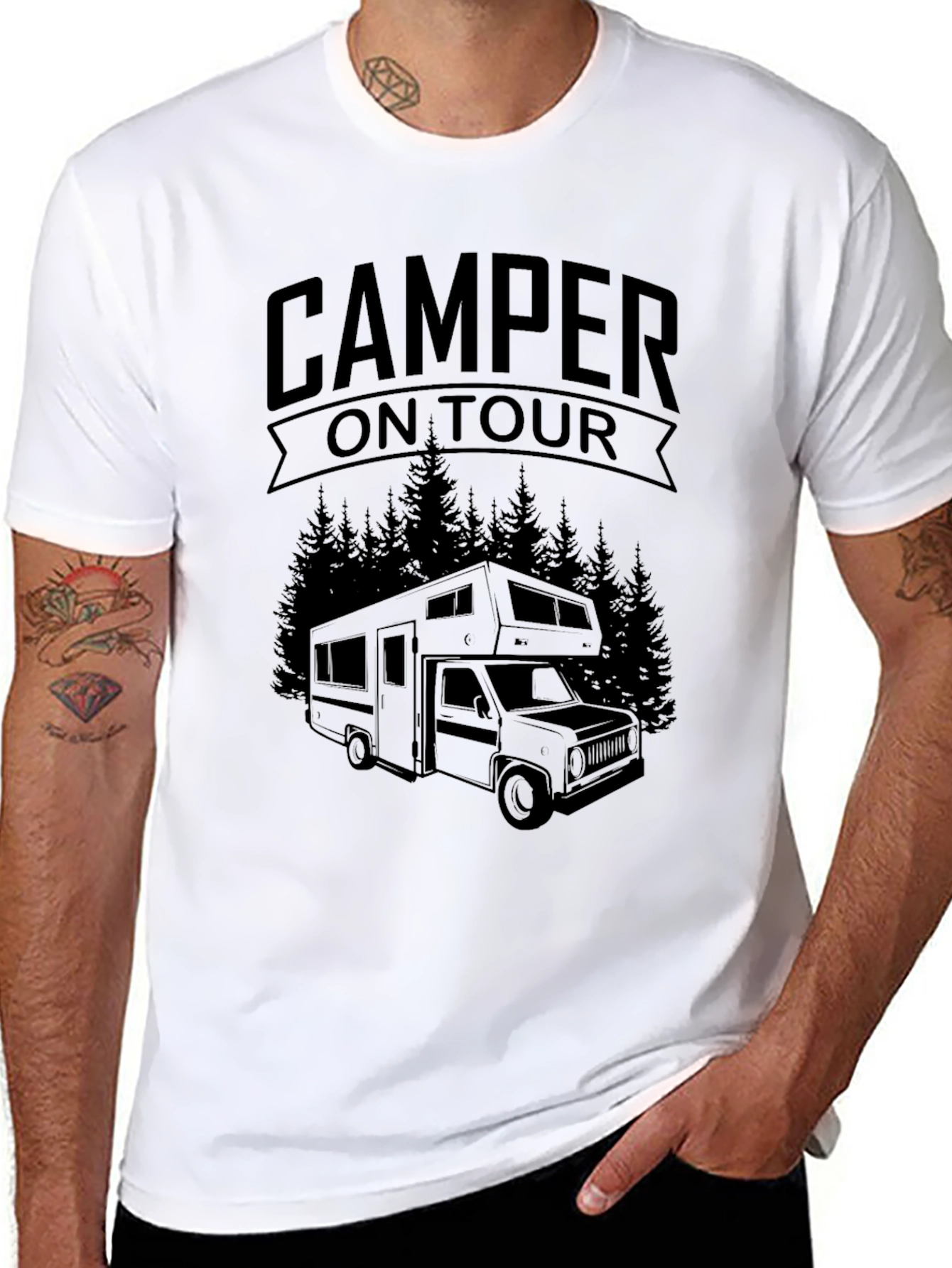 Camper On Tour Graphic T-Shirt - Adventure Ready
