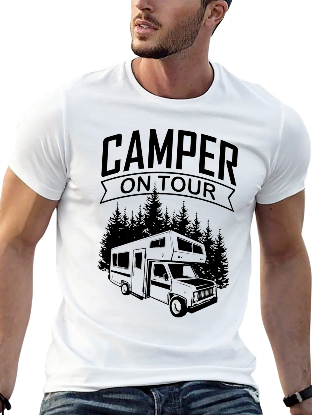 Camper On Tour Graphic T-Shirt - Adventure Ready