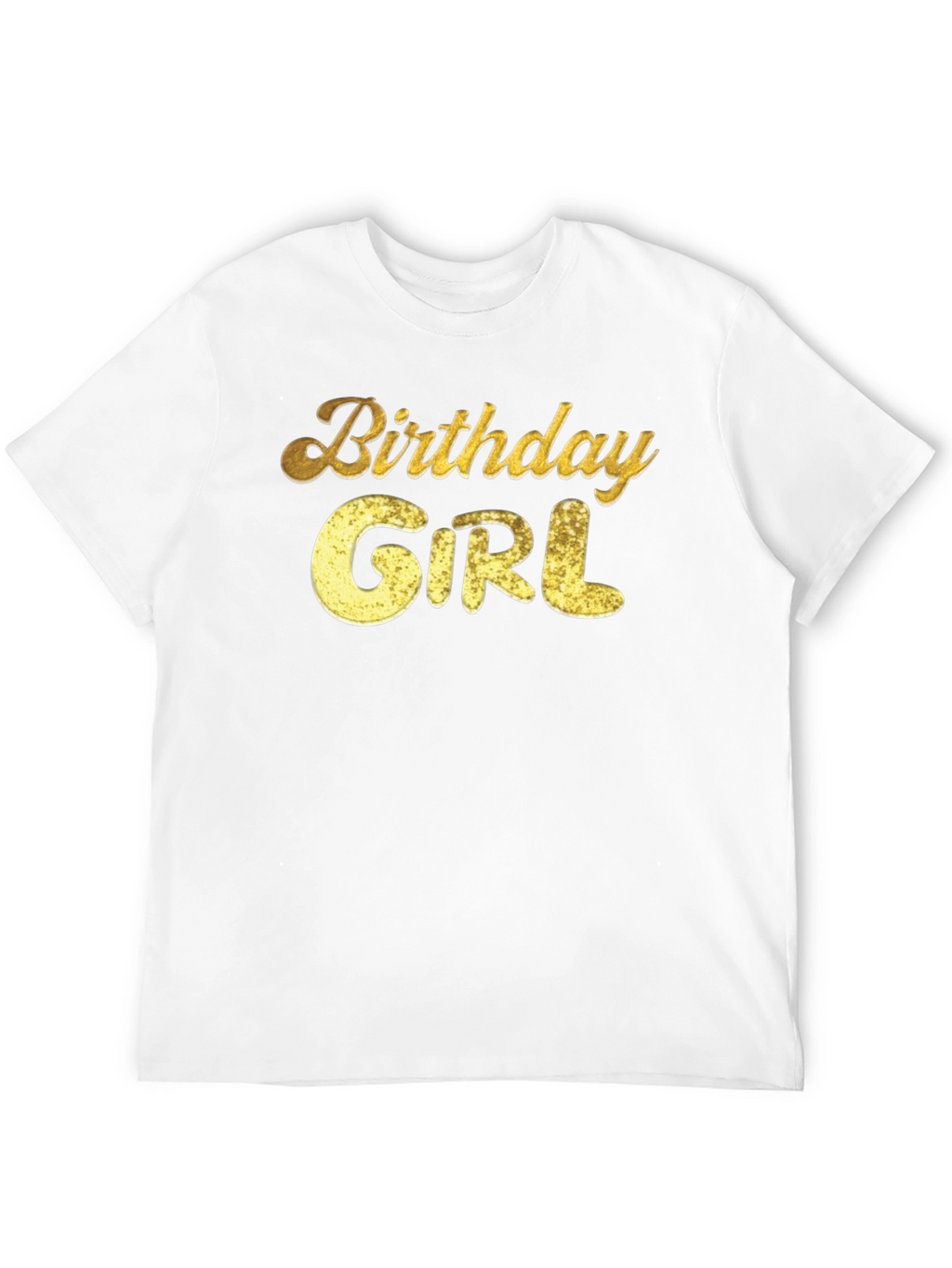 Birthday Girl Graphic Tee - Gold Glitter Print