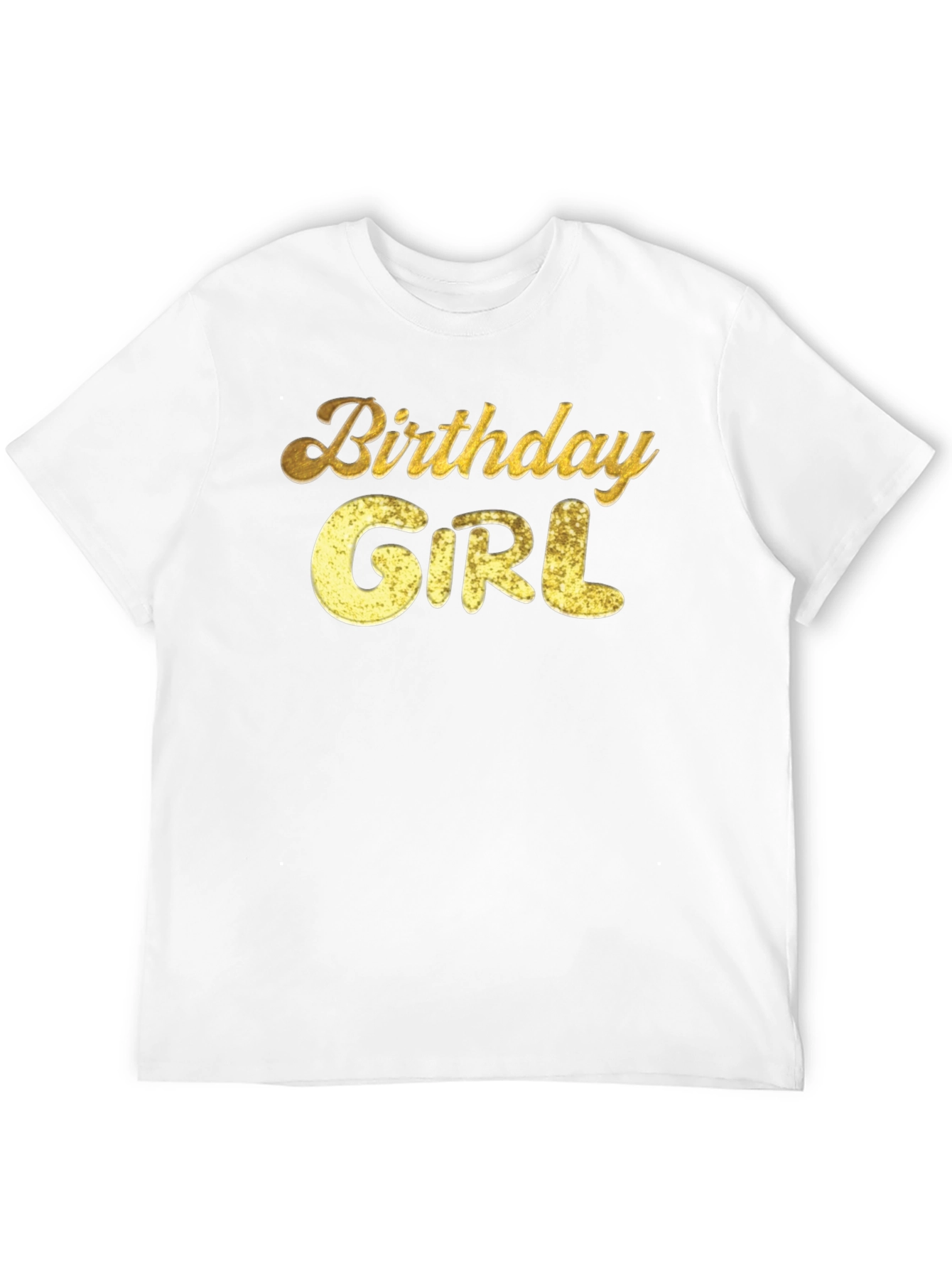 Birthday Girl Graphic Tee - Gold Glitter Print