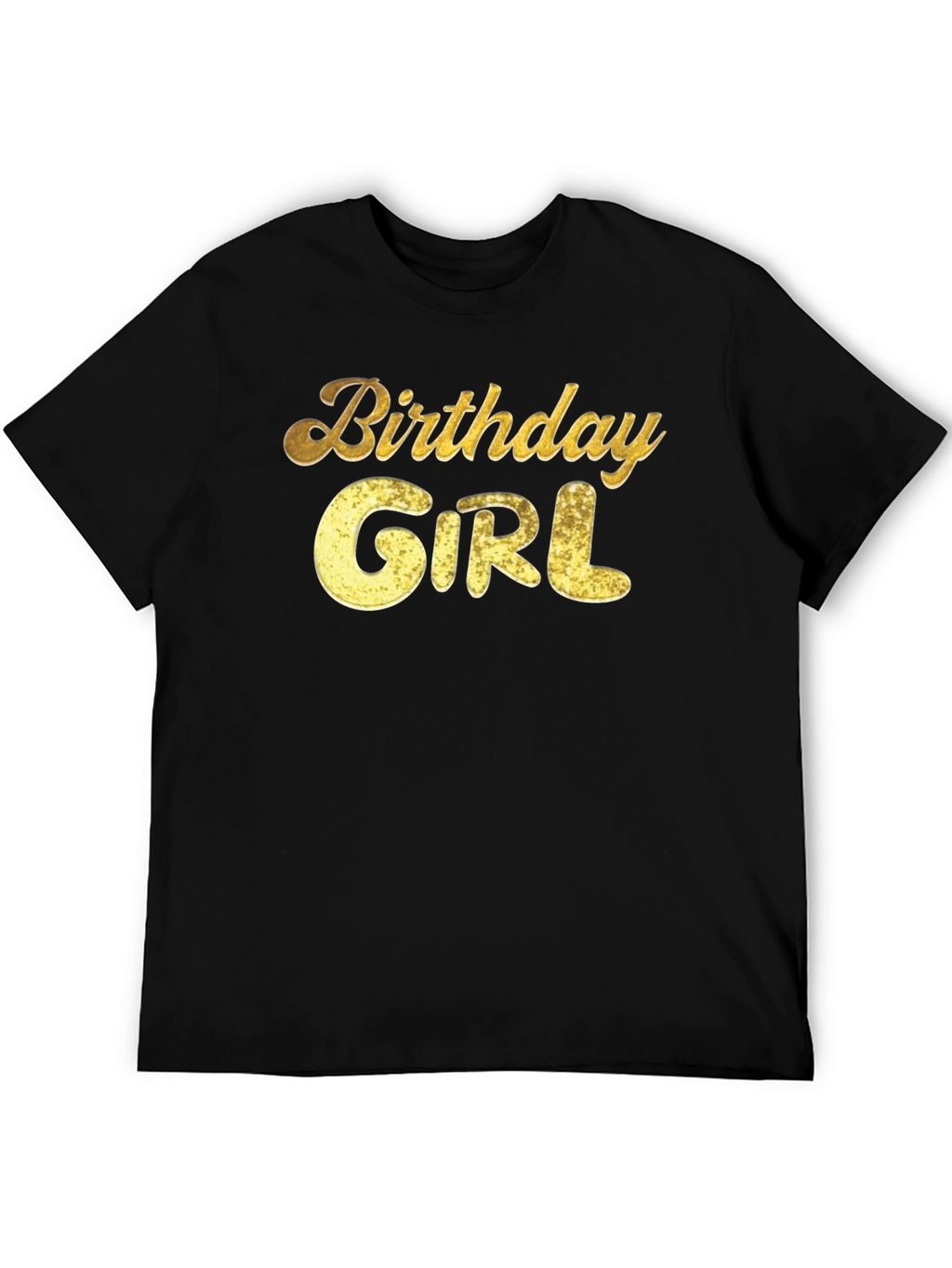 Birthday Girl Graphic Tee - Gold Glitter Print