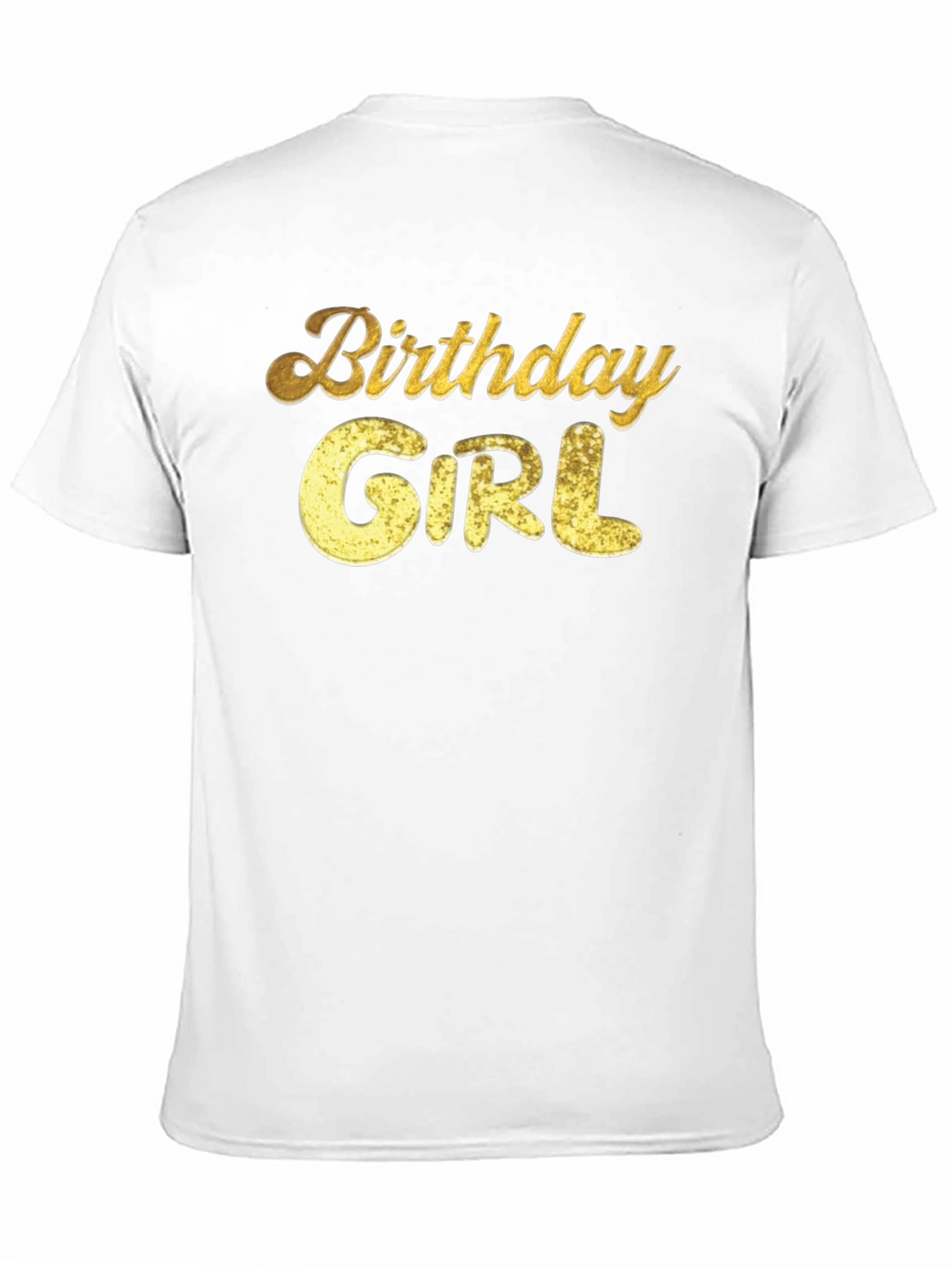 Birthday Girl Graphic Tee - Gold Glitter Print
