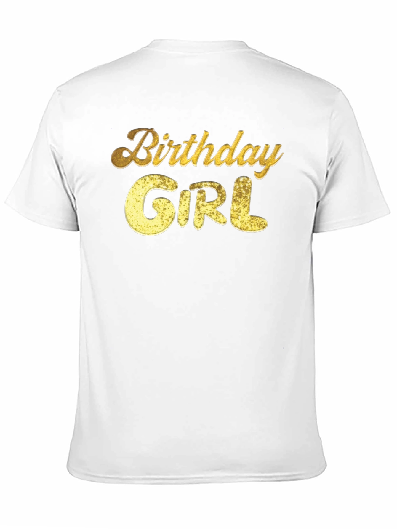Birthday Girl Graphic Tee - Gold Glitter Print