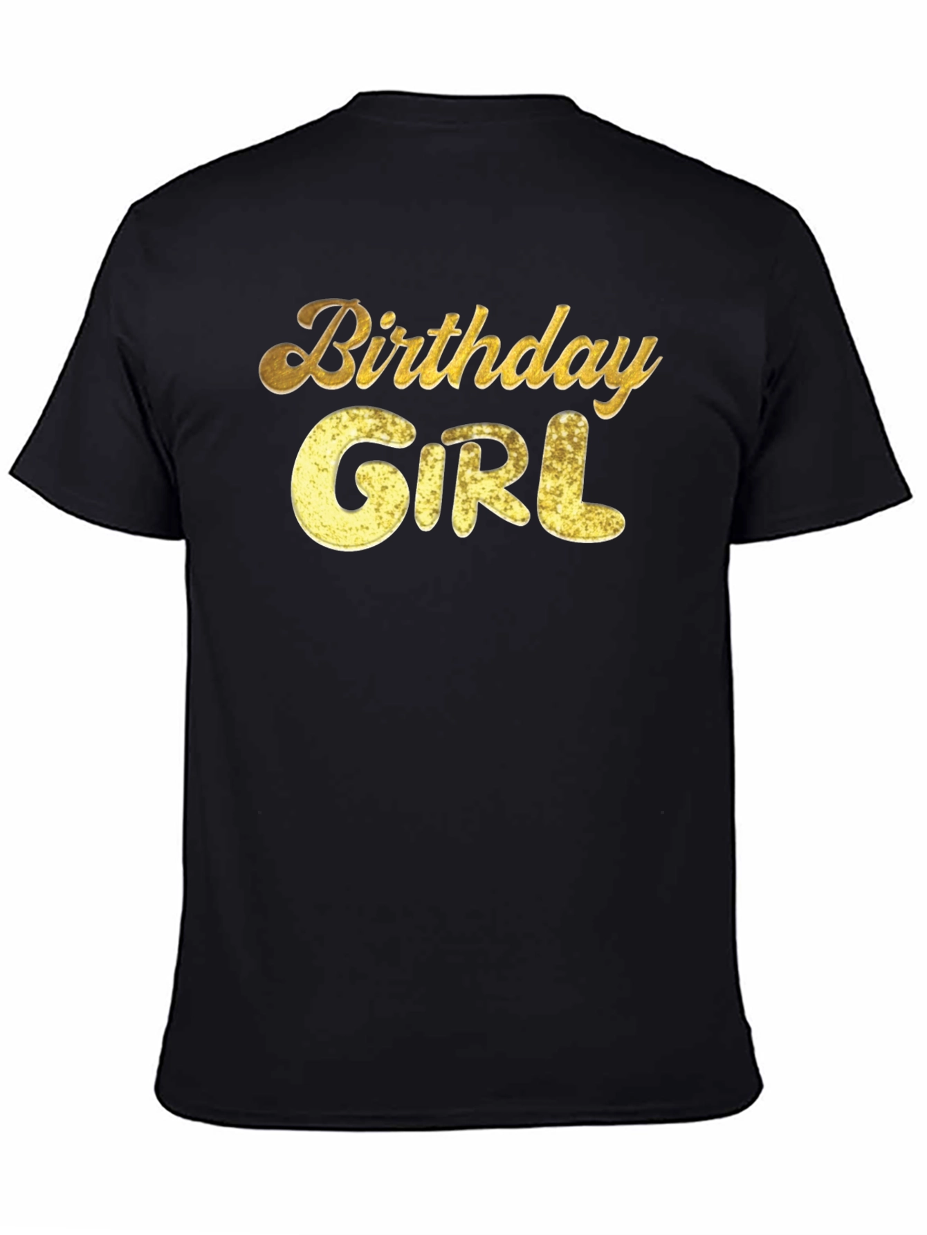 Birthday Girl Graphic Tee - Gold Glitter Print