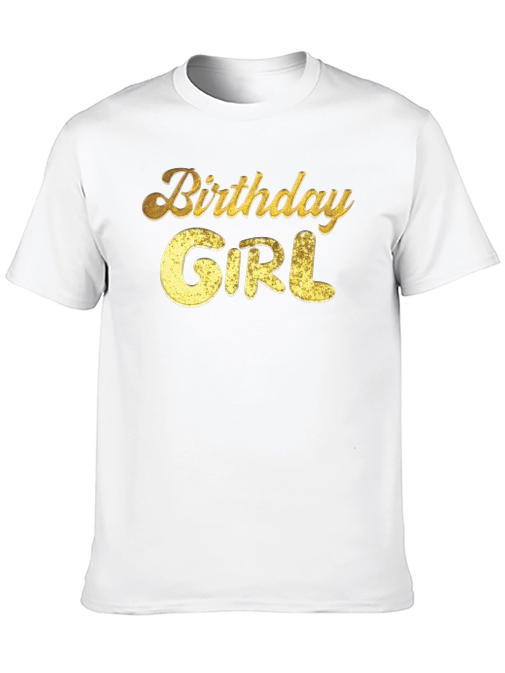 Birthday Girl Graphic Tee - Gold Glitter Print