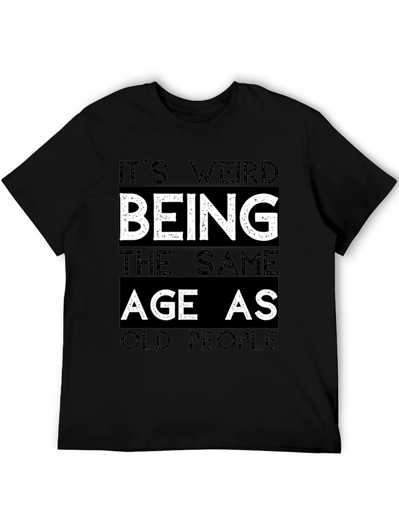 Funny Old People Black Graphic Tee for Men