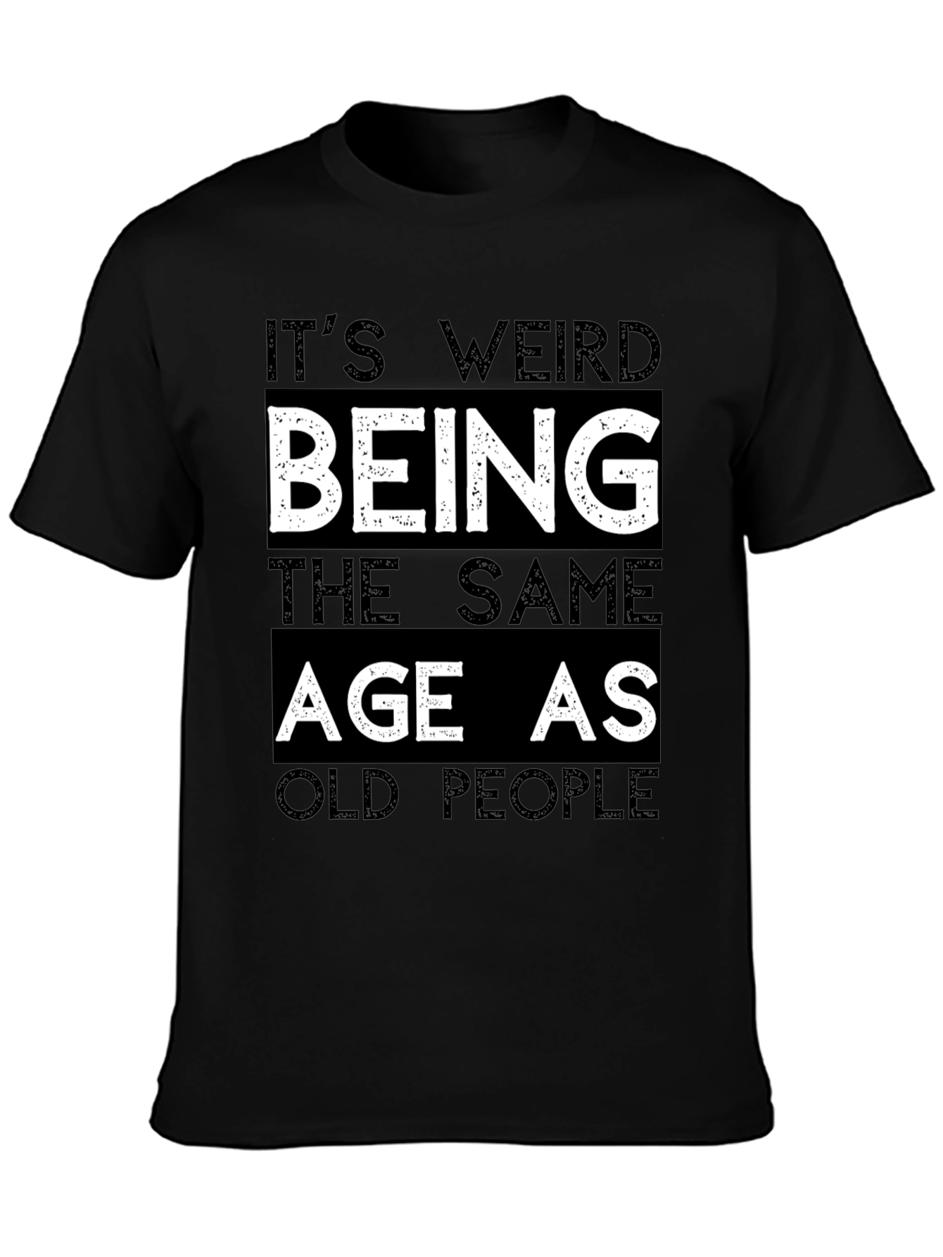 Funny Old People Black Graphic Tee for Men