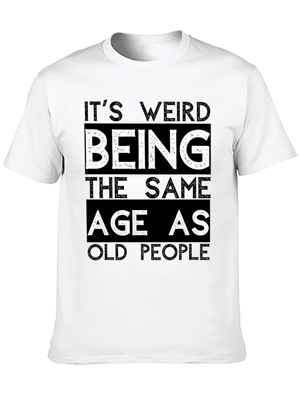 Funny Old People Black Graphic Tee for Men
